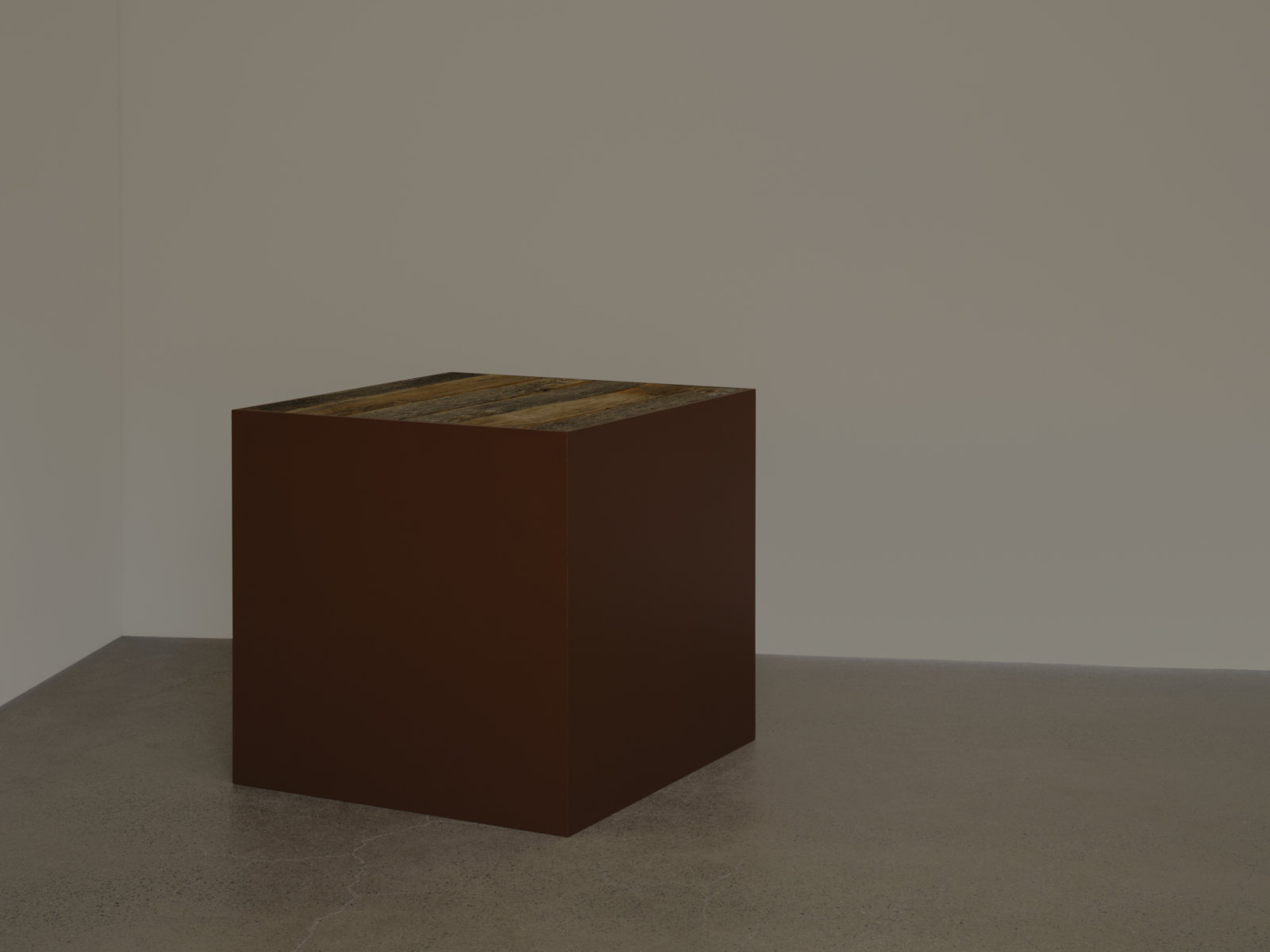 Tanya Lukin Linklater, They fall the ground beneath you (detail), 2018, video projection, performance platforms, marine lumber, paint, performance activation in presence of Sonya Kelliher-Combs’ ‘Curl’ works, dimensions variable