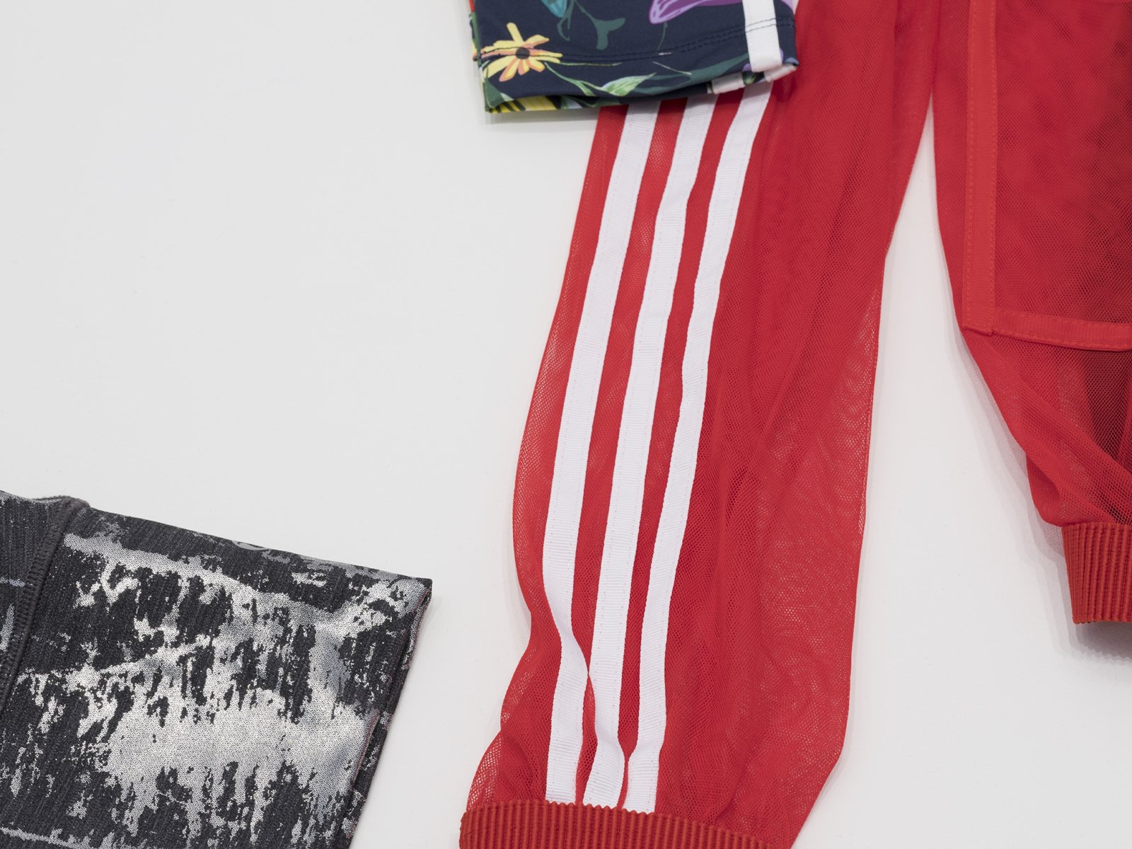 Tanya Lukin Linklater, Attire for performance, We wear one another (detail), 2019, clothing, silkscreen, 18 x 71 x 41 in. (46 x 180 x 104 cm)