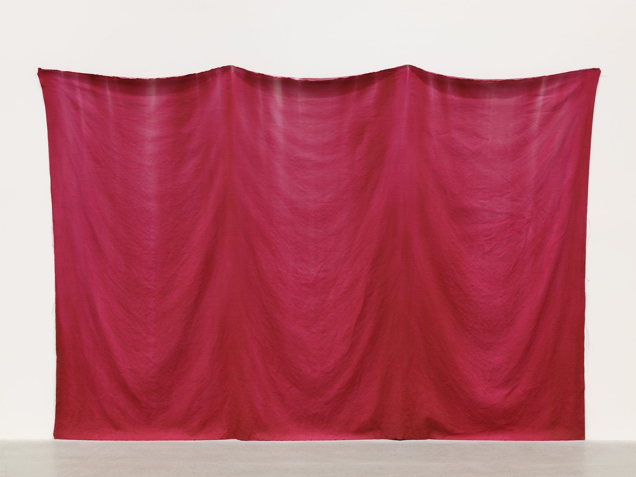 Abbas Akhavan, curtain, 2021, water based pigment on linen, 95 x 101 in. (241 x 257 cm) by 