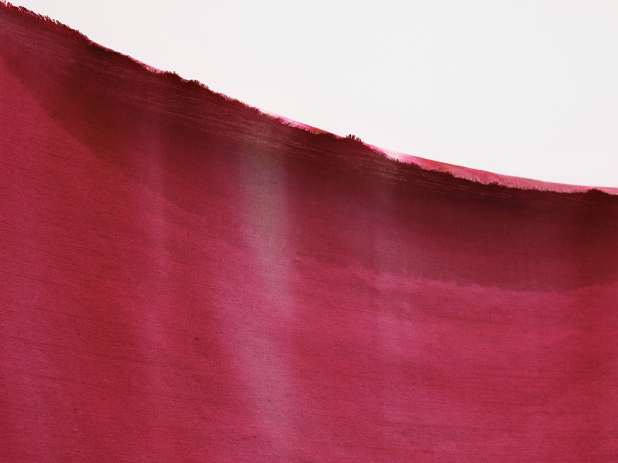 Abbas Akhavan, curtain (detail), 2021, water based pigment on linen, 95 x 101 in. (241 x 257 cm) by 