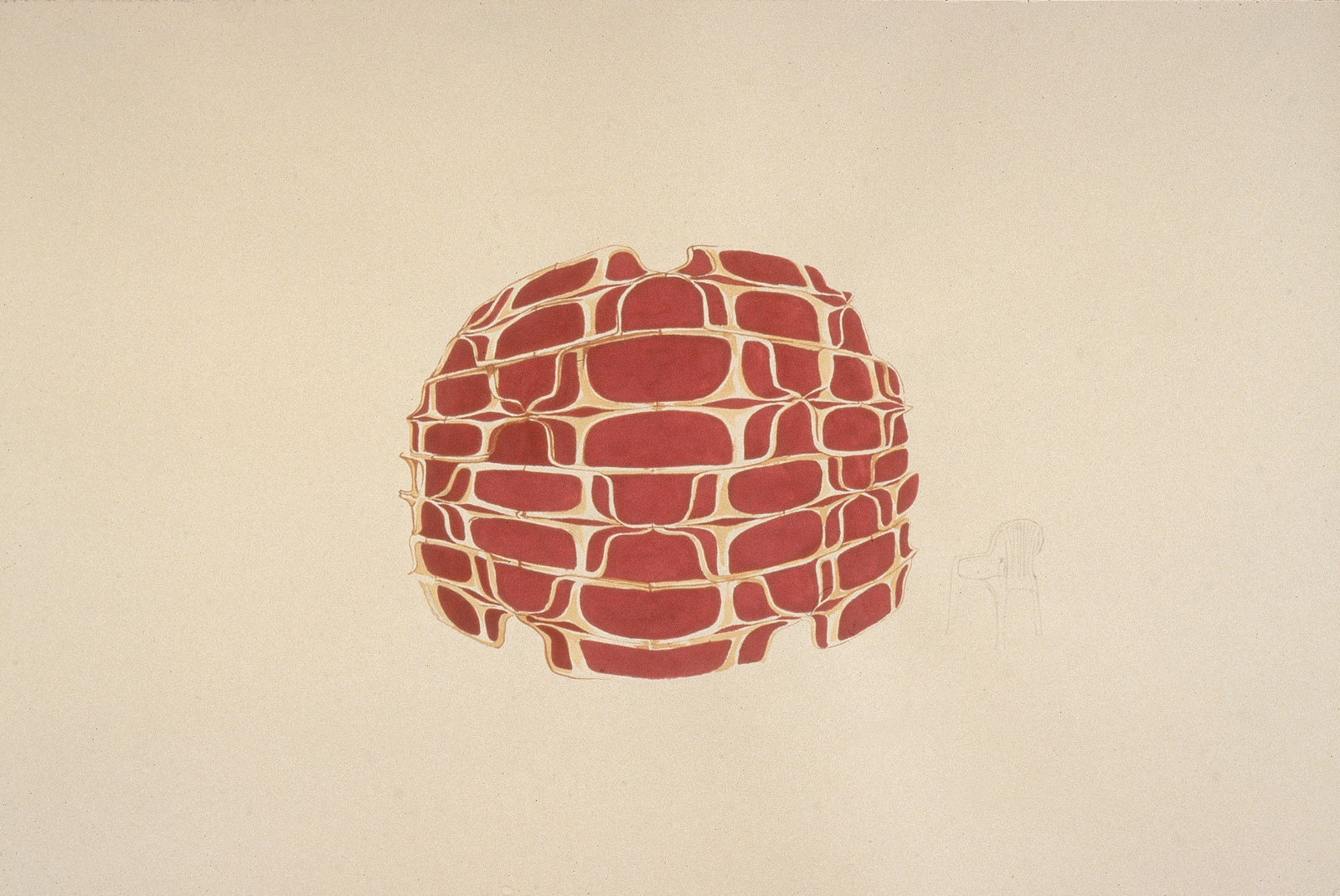 Brian Jungen, Bush Capsule Study, 2000, graphite and ink on paper, 40 x 52 in. (102 x 132 cm)
