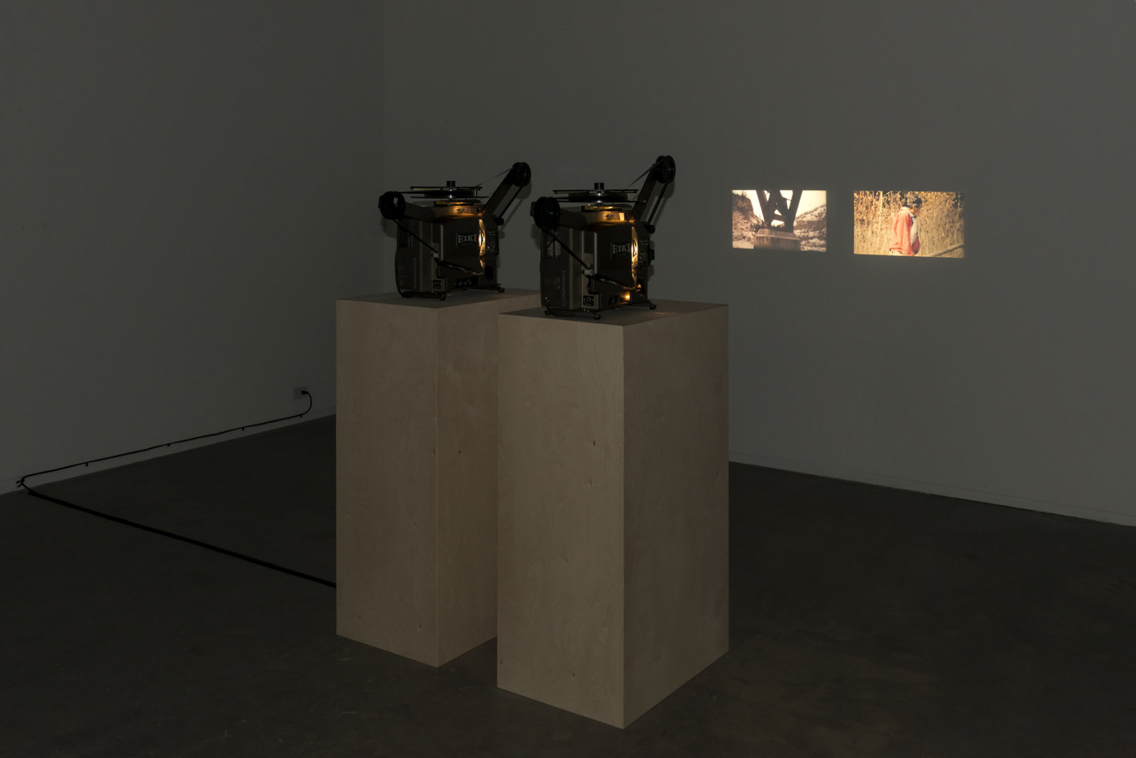 Brian Jungen and Duane Linklater, Lean, 2012, super 16mm ﬁlm loop on projector, 10 minutes