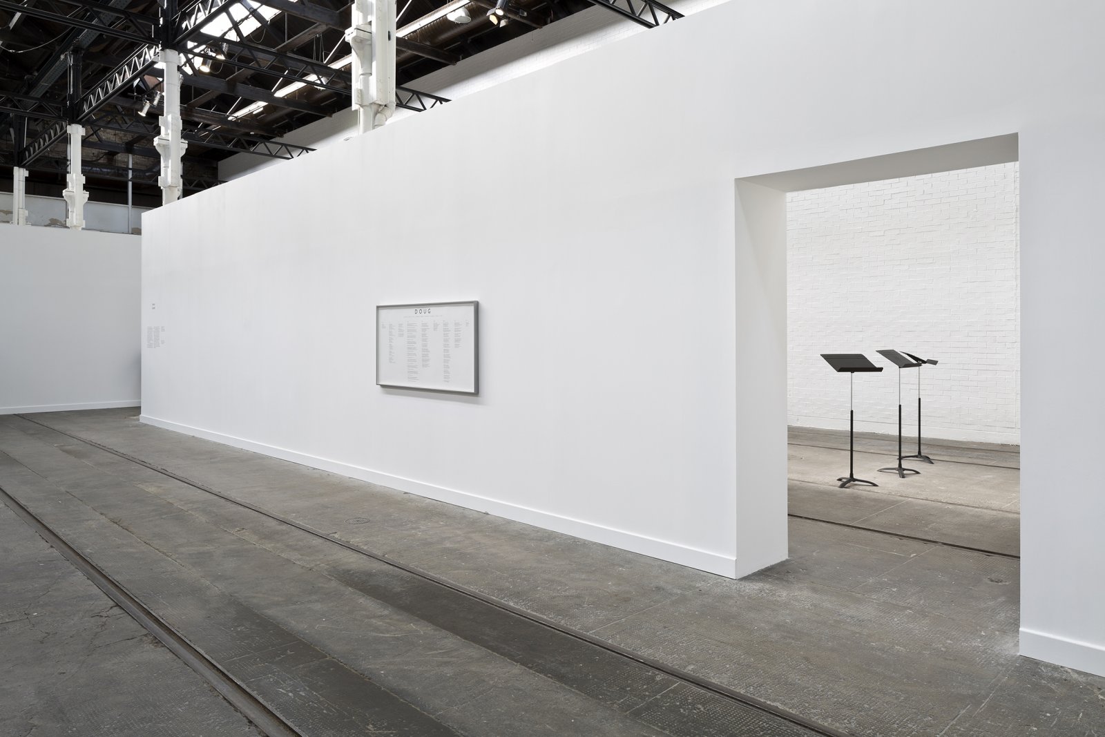 Janice Kerbel, DOUG, 2014, live performance. Installation view, Turner Prize 2015, Tramway, Glasgow, UK, 2015