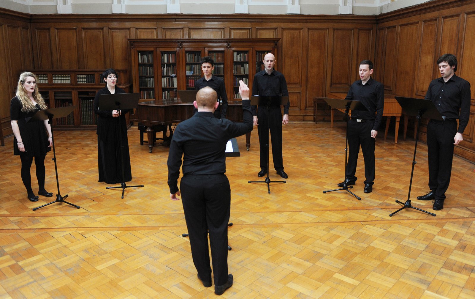 Janice Kerbel, DOUG, 2014, live performance. Installation view, DOUG,	Mitchell Library, The Common Guild, Glasgow, UK, 2014