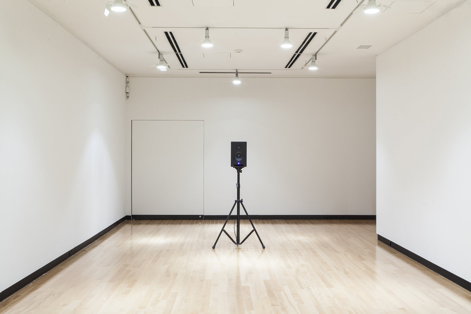 Janice Kerbel, Ballgame (Pregame), 2009, audio recording, loudspeaker, stand, dimensions variable. Installation view, Pre, Justina M. Barnicke Gallery, Toronto, ON, 2012