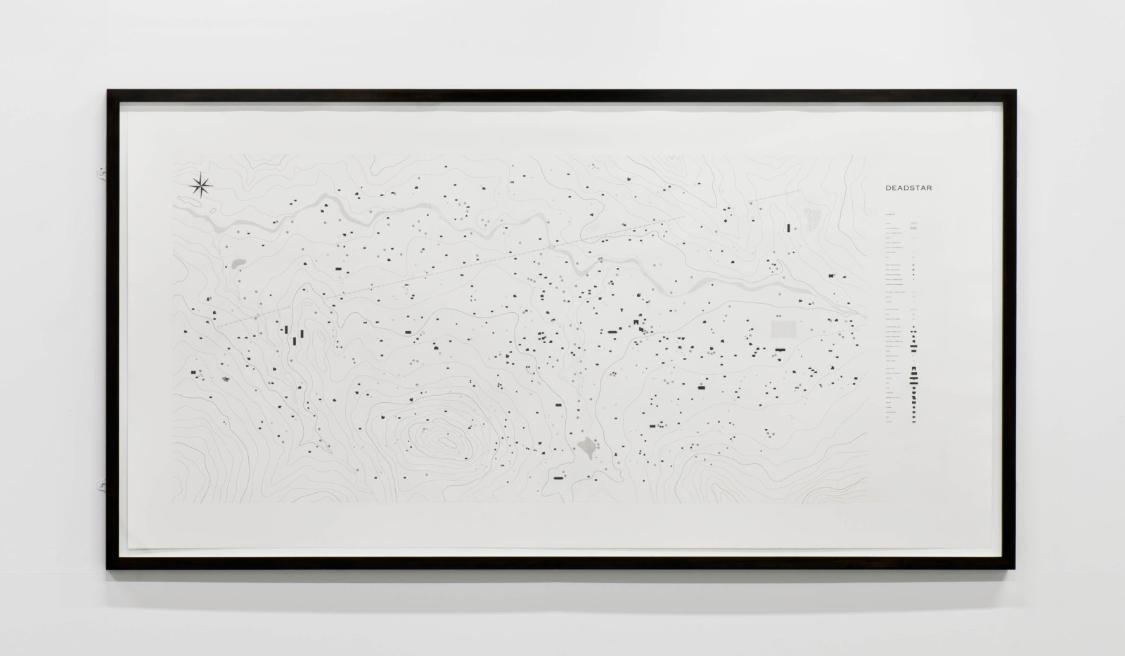 Janice Kerbel, Deadstar (Ghosttown), 2007, digital copper-plate photogravure etching, 46 x 92 in. (117 x 232 cm)