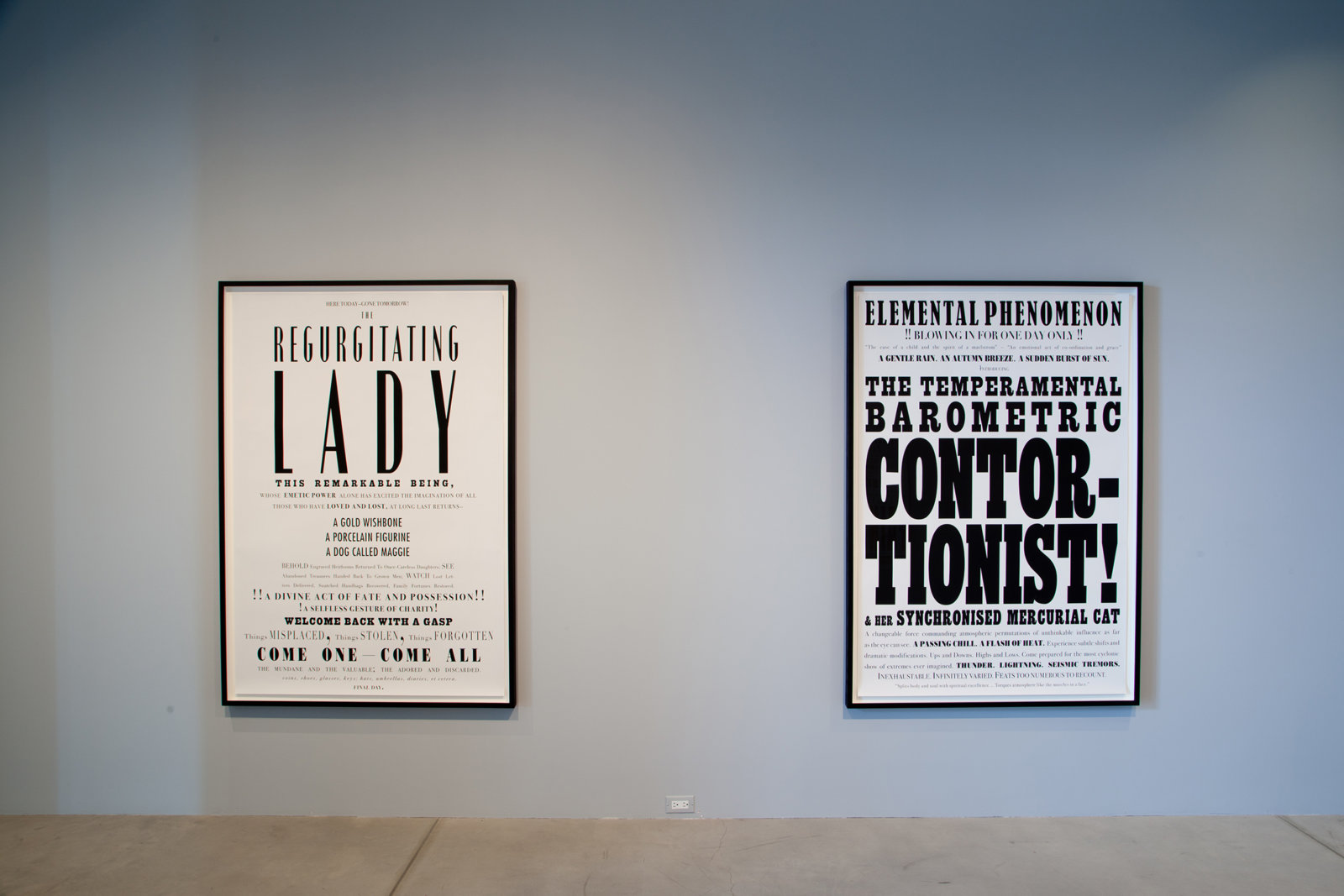Janice Kerbel, Remarkable, 2007, silkscreen prints on campaign poster paper, dimensions variable. Installation view, Elevated, Art Gallery of Ontario, Toronto, ON, 2014