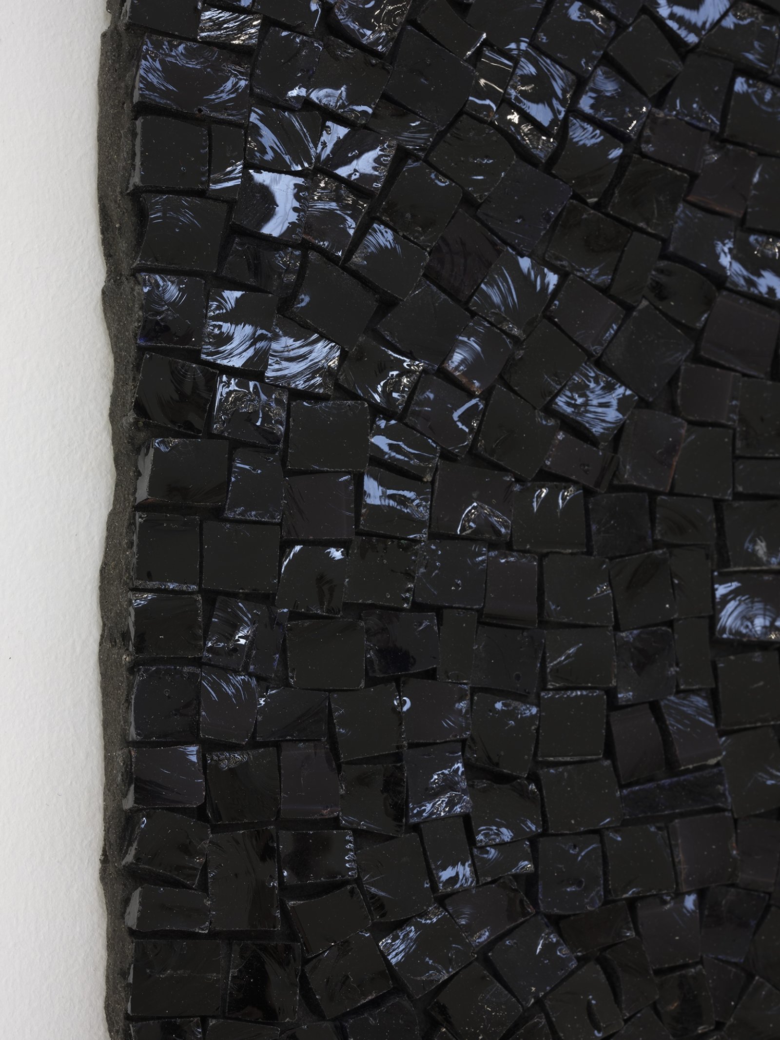Janice Kerbel, Pool (Full L, black) (detail), 2019, glass smalti mosaic, 33 x 20 in. (83 x 50 cm)