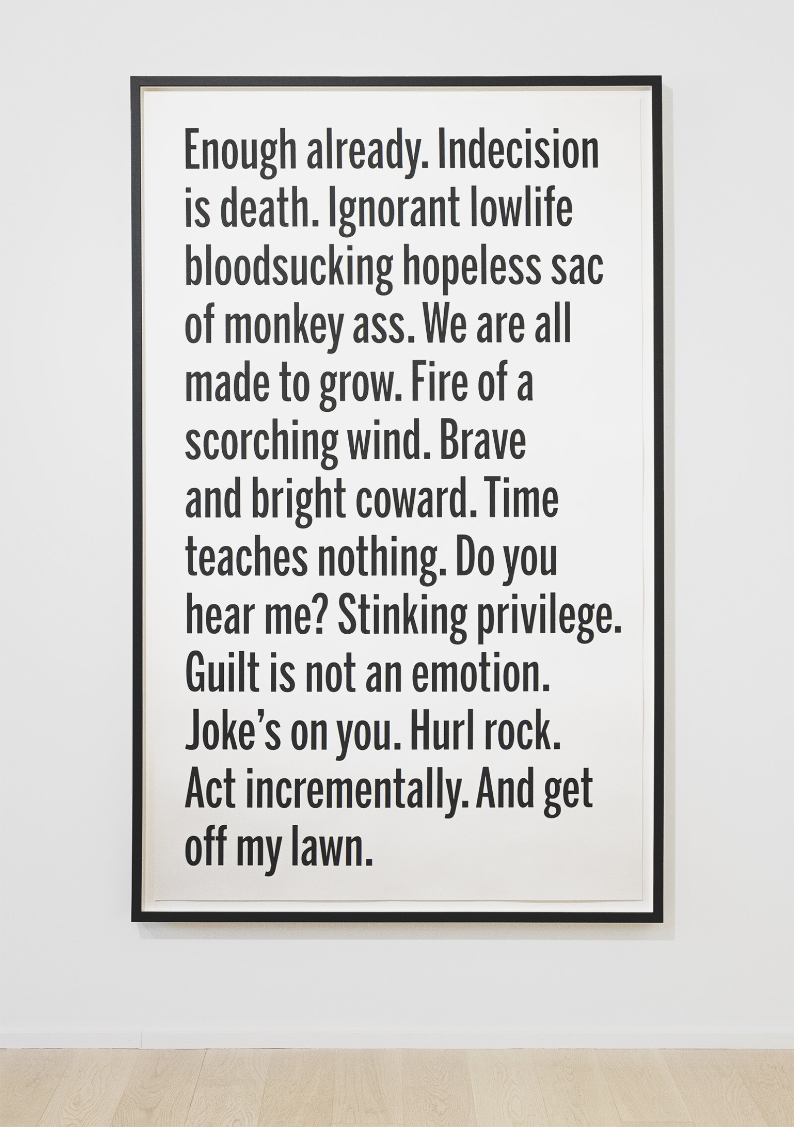 Janice Kerbel, Rant 03, 2025, silkscreen on paper, 66 x 37 in. (168 x 94 cm)