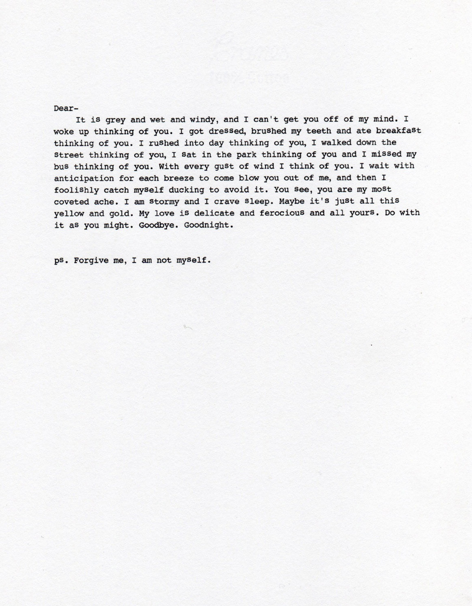 Janice Kerbel, Underwood: Autumn, 2004, digital inkjet on airmail paper, 11 x 9 in. (29 x 24 cm)