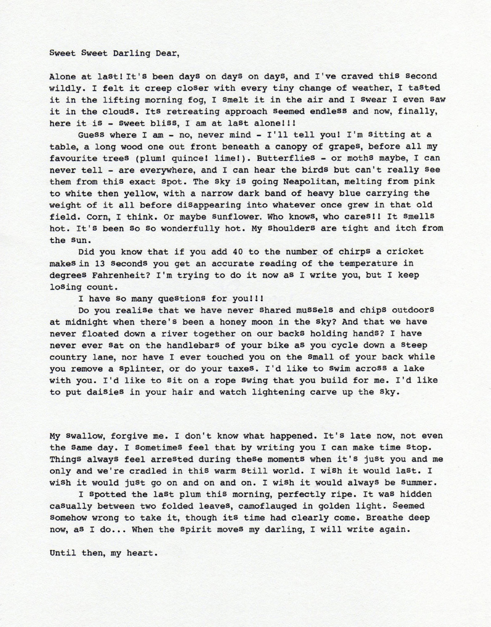 Janice Kerbel, Underwood: Summer, 2004, digital inkjet on airmail paper, 11 x 9 in. (29 x 24 cm)