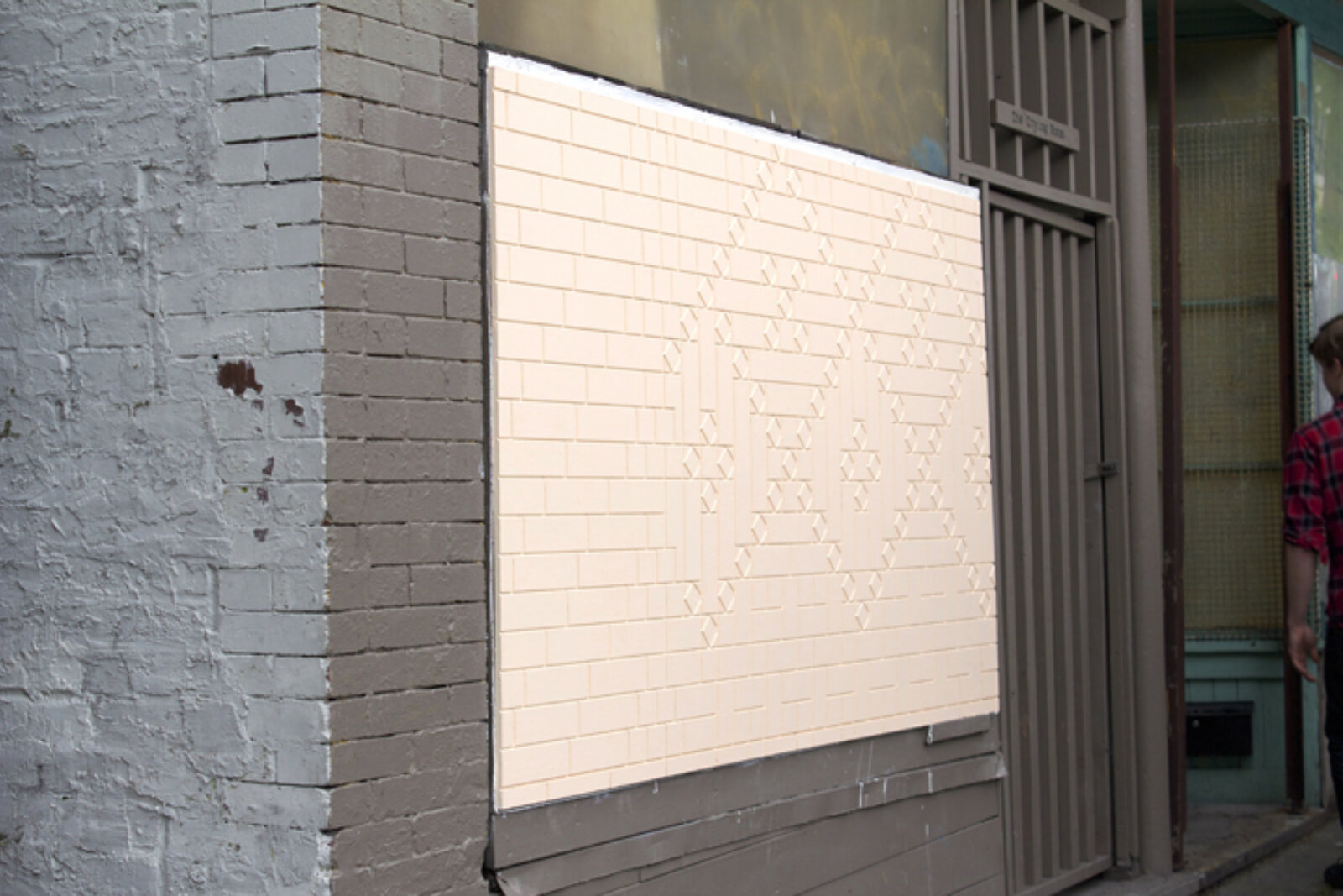 Devon Knowles, Drifter, 2012, medium density overlay, latex paint, dimensions variable. Installation view, Crying Room, Vancouver, Canada, 2012