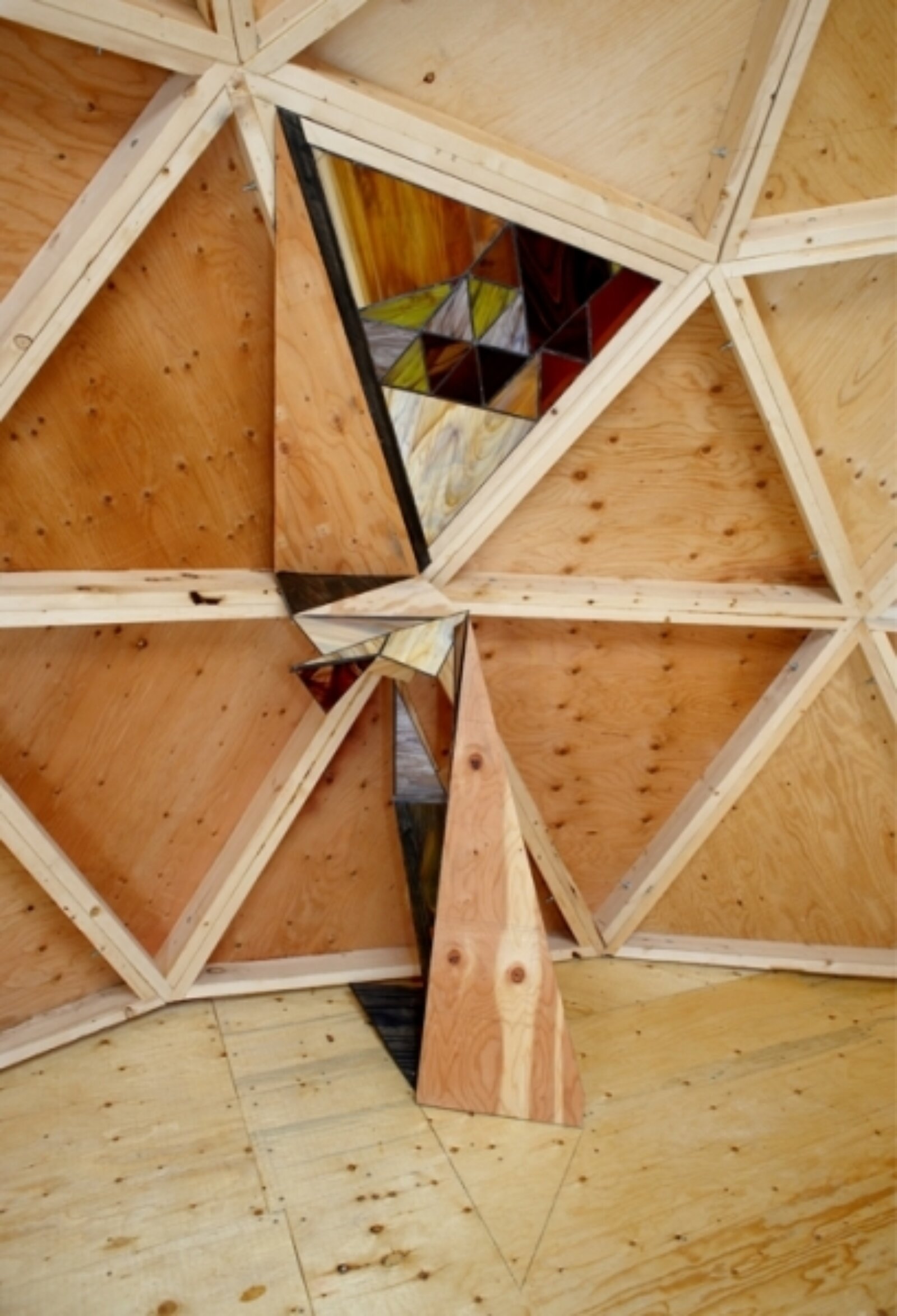 Devon Knowles, Form to the Back, 2010, wood, graphite, glass, 86 x 50 x 36 in. (218 x 127 x 91 cm)