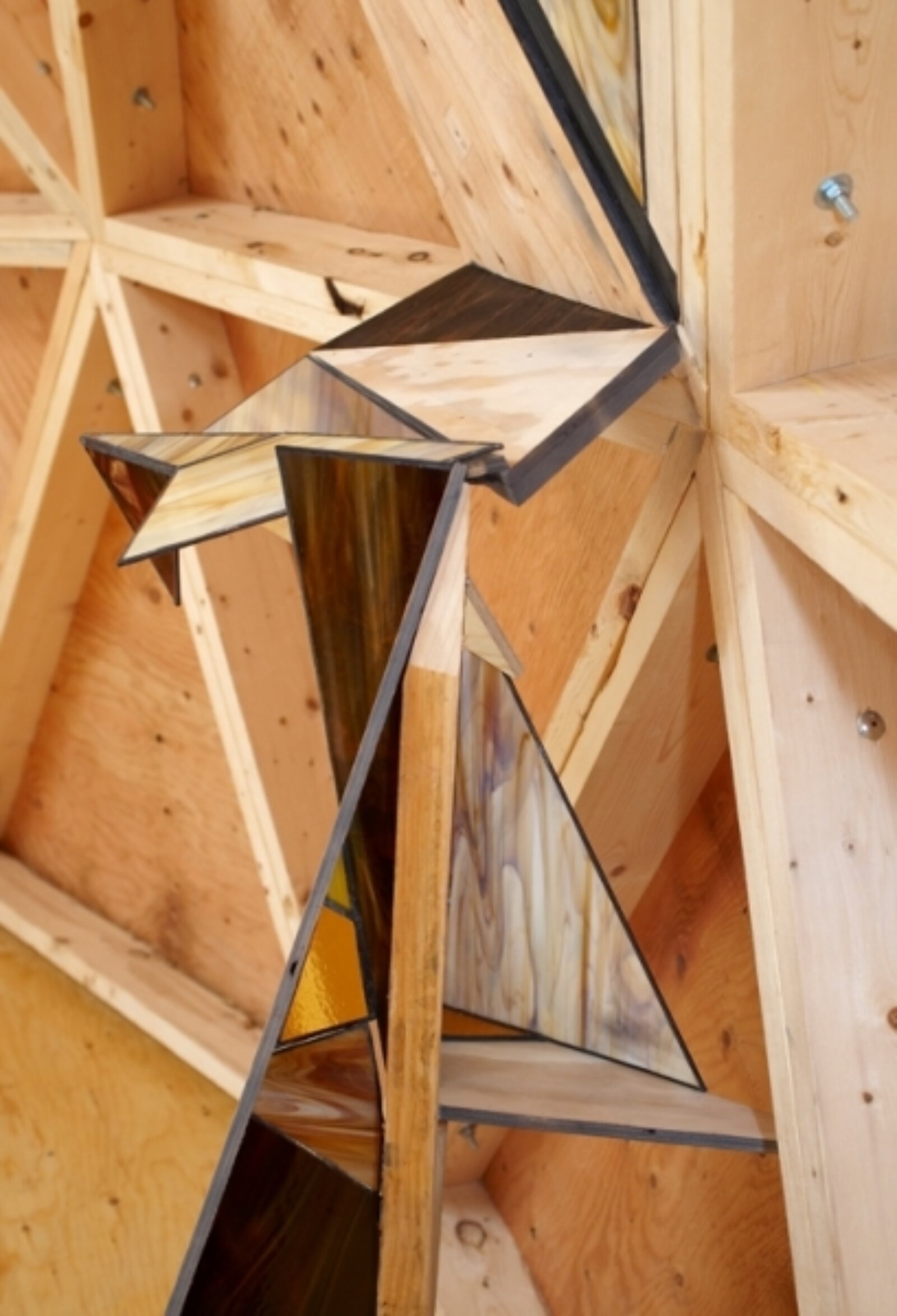 Devon Knowles, Form to the Back, 2010, wood, graphite, glass, 86 x 50 x 36 in. (218 x 127 x 91 cm)