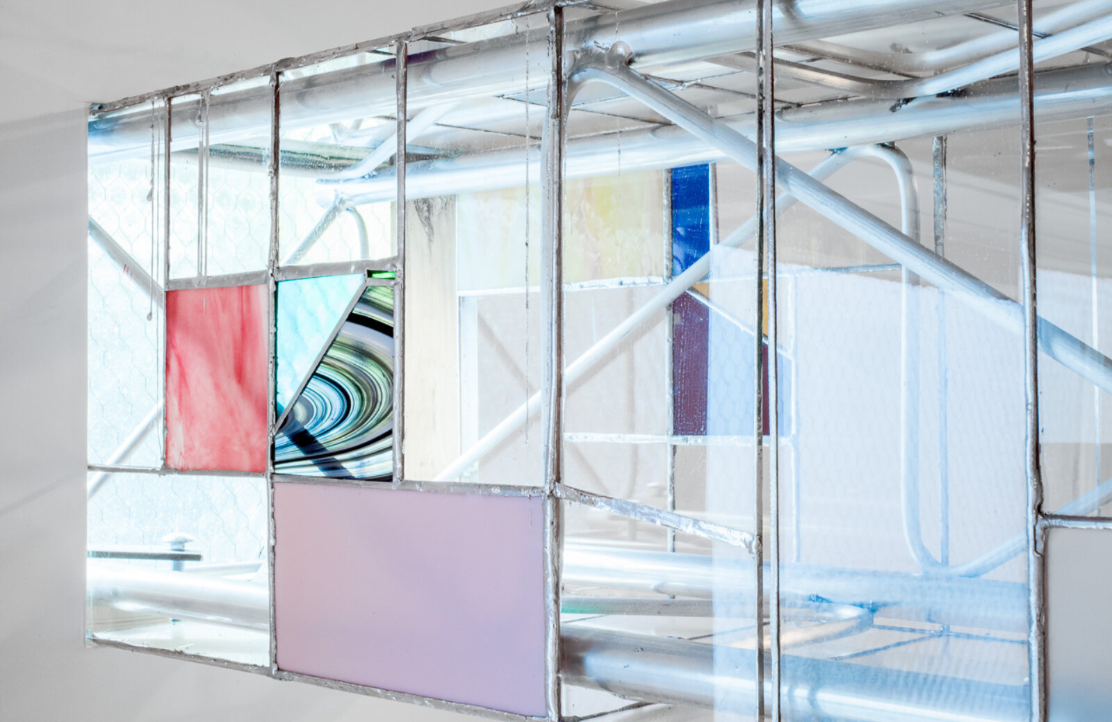 Devon Knowles, It’s Only Forever (detail), 2013, glass, aluminum, paper, dimensions variable. Installation view, Properties, Western Front, Vancouver, Canada, 2013