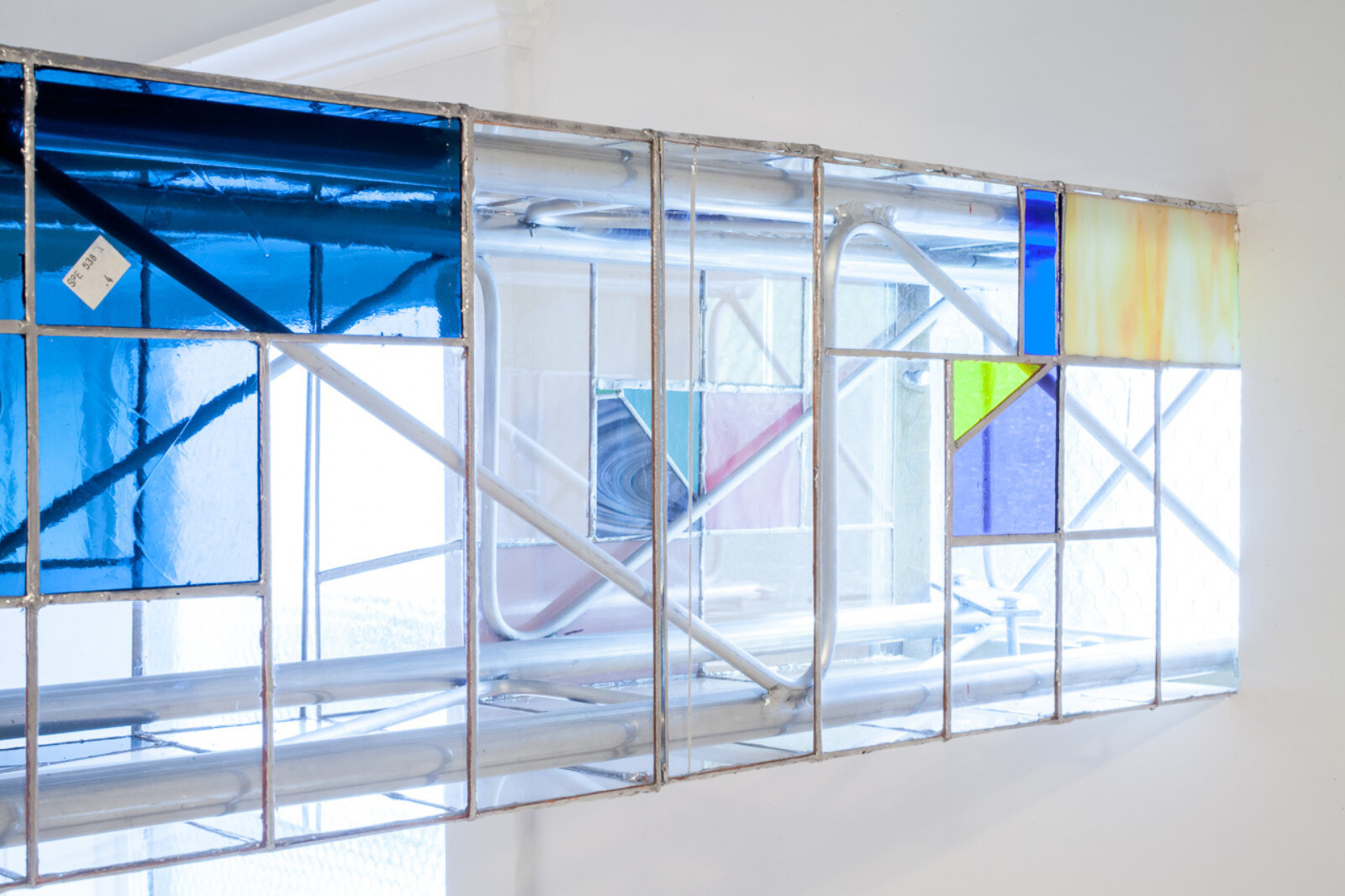 Devon Knowles, It’s Only Forever (detail), 2013, glass, aluminum, paper, dimensions variable. Installation view, Properties, Western Front, Vancouver, Canada, 2013