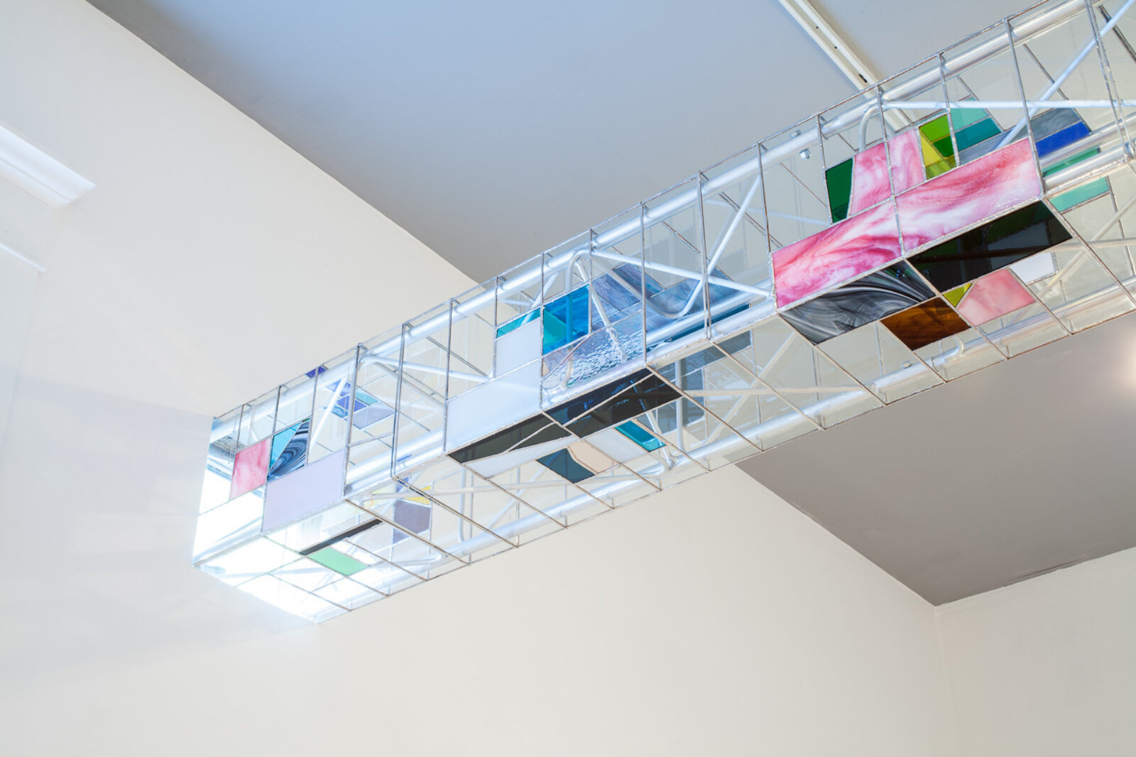 Devon Knowles, It’s Only Forever (detail), 2013, glass, aluminum, paper, dimensions variable. Installation view, Properties, Western Front, Vancouver, Canada, 2013
