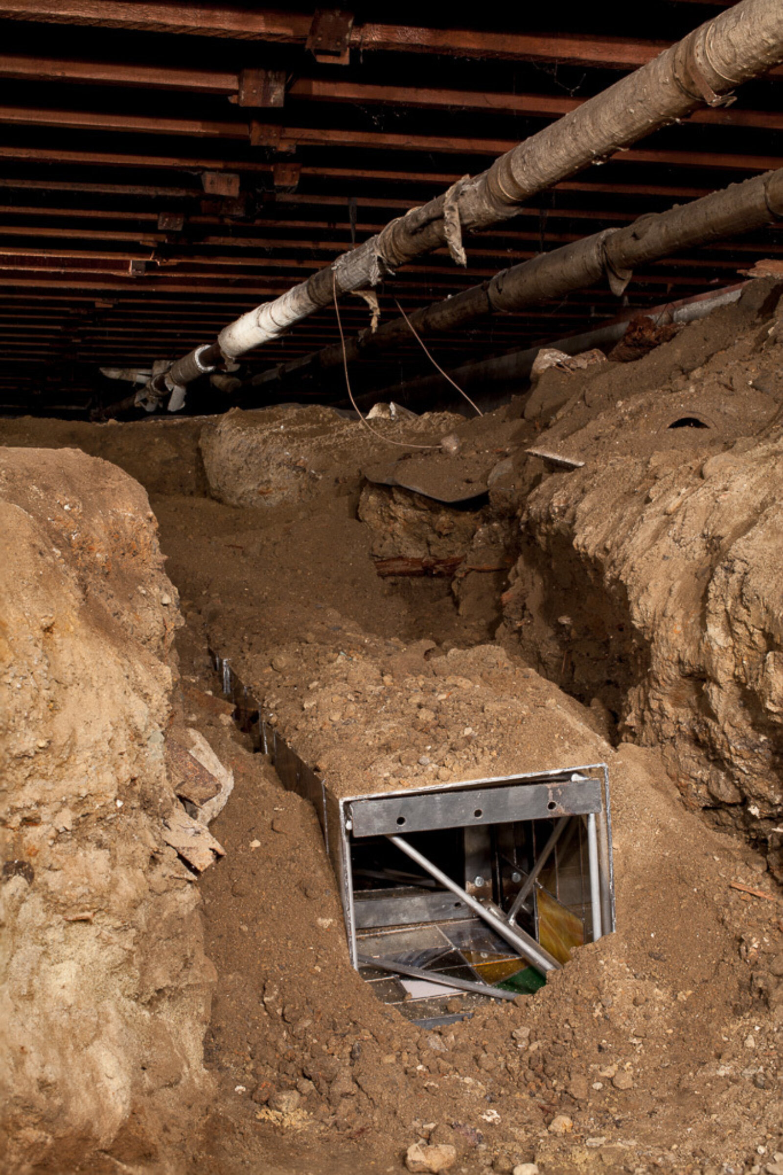 Devon Knowles, It’s Only Forever, 2013, glass, aluminum, paper, dimensions variable. Installation view, Properties, Western Front, Vancouver, Canada, 2013