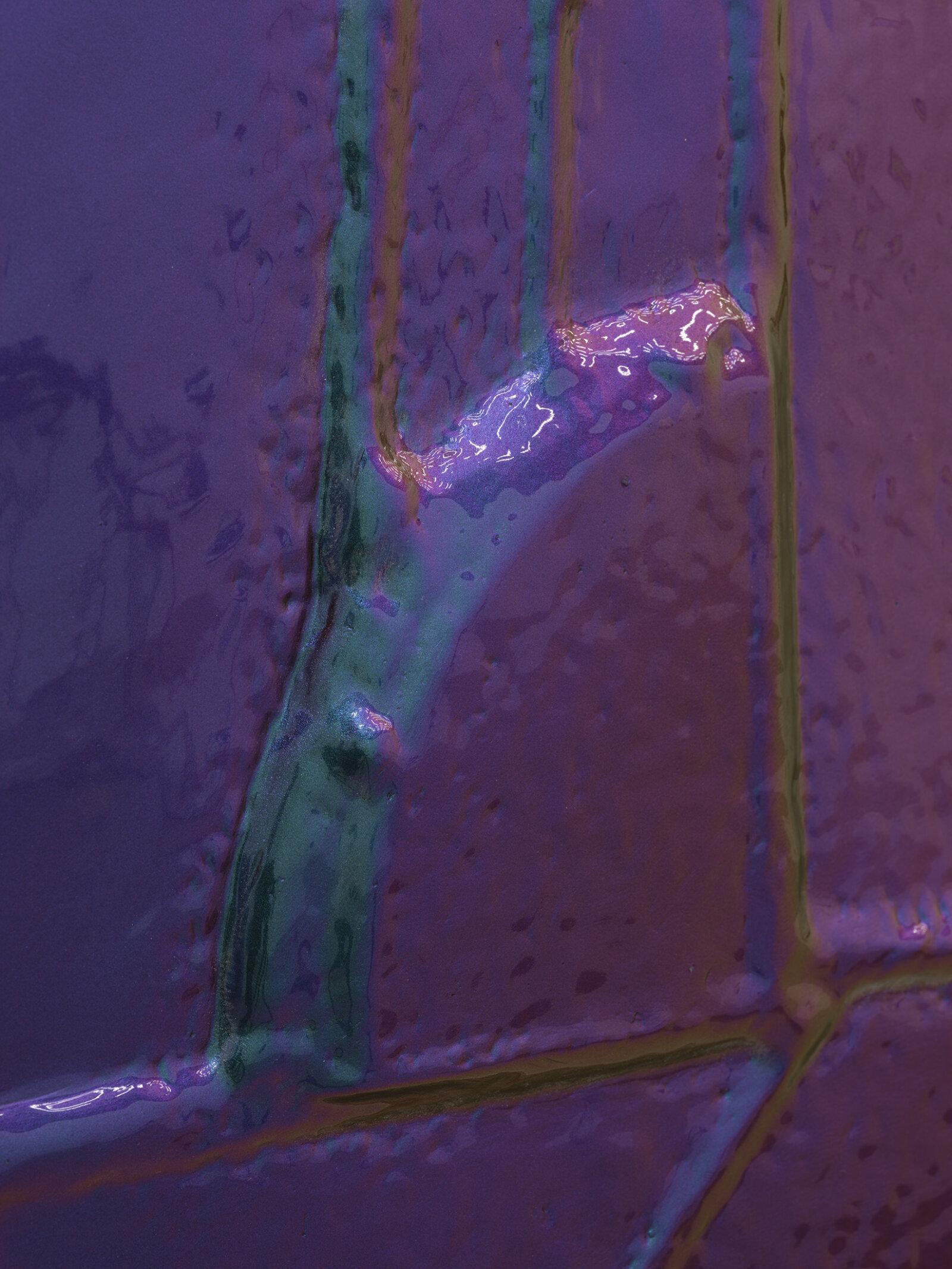 Devon Knowles, Self-Presence (detail), 2024, aluminum, chromaflair paint, 36 x 36 x 3 in. (91 x 91 x 8 cm)