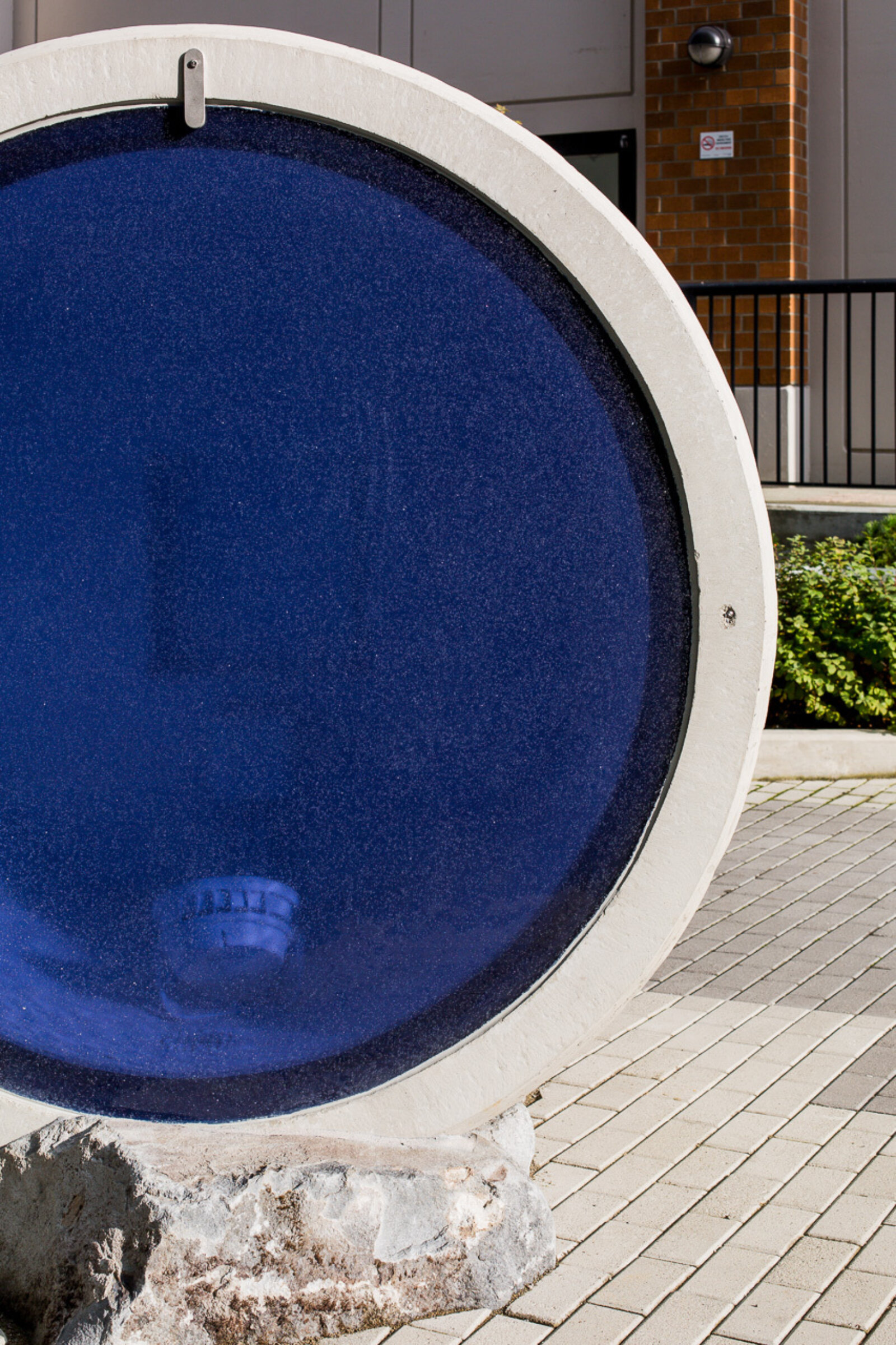 Devon Knowles, Total Running Time, 2015, concrete, glass, basalt, LED, stainless steel, native plantings, dimensions variable. Installation view, Burnaby, Canada, 2015