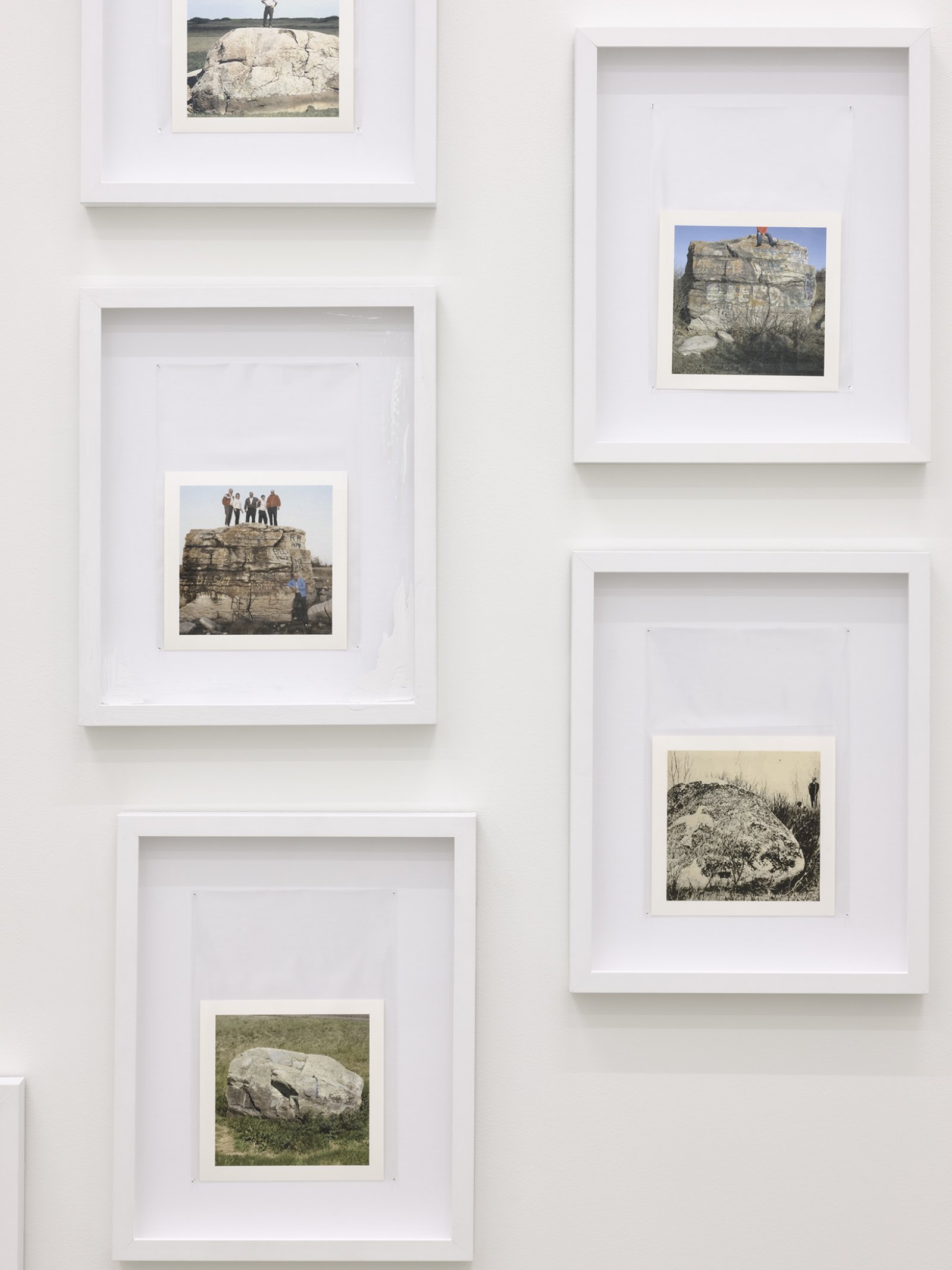Duane Linklater, Erratics (detail), 2017, 13 framed digital prints, plastic bags, pins, 70 x 76 in. (178 x 193 cm)