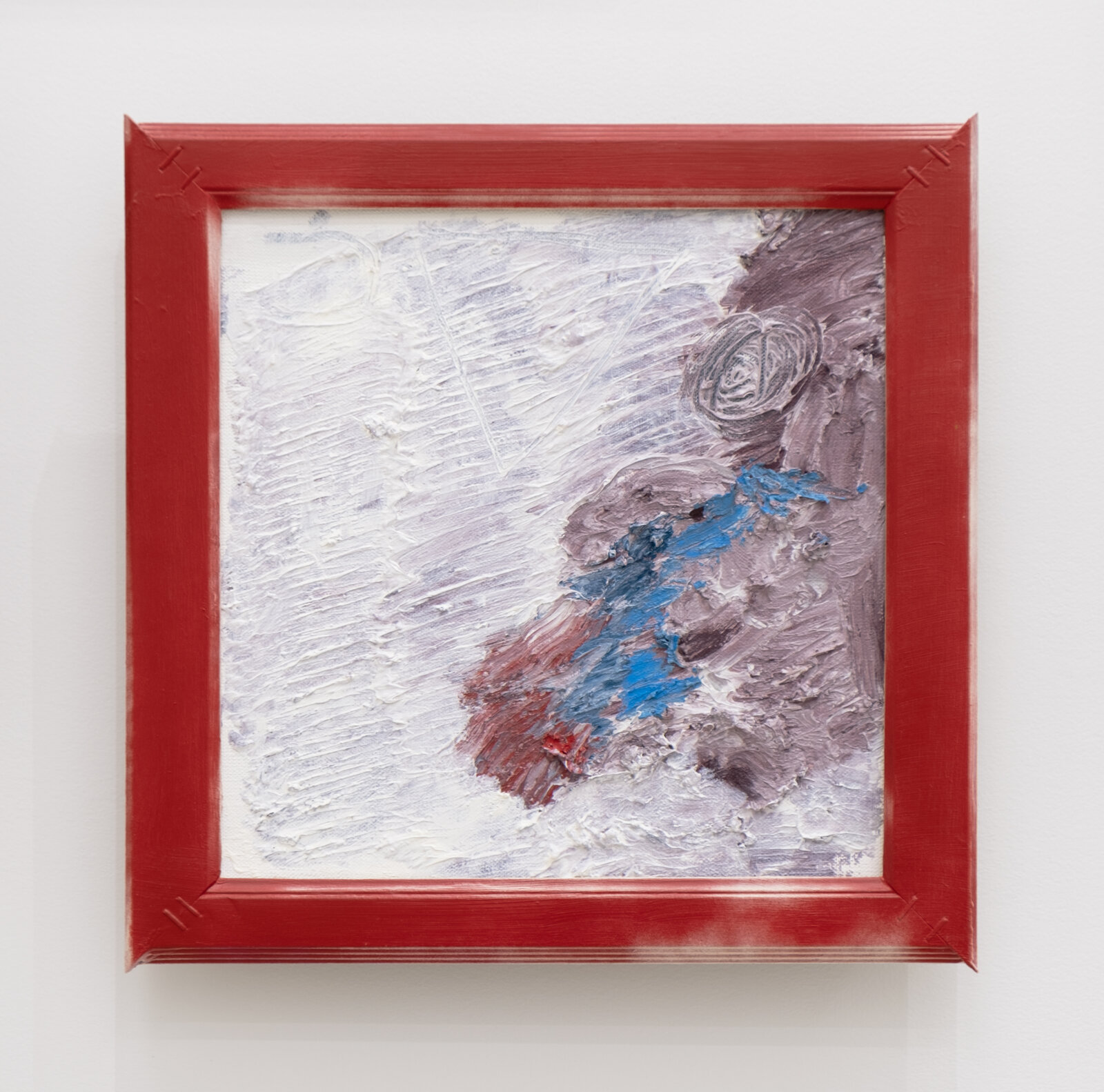 Duane Linklater, nistam (two), 2026, oil and oil stick, graphite, artist’s own frame, 12 x 13 in. (31 x 32 cm)