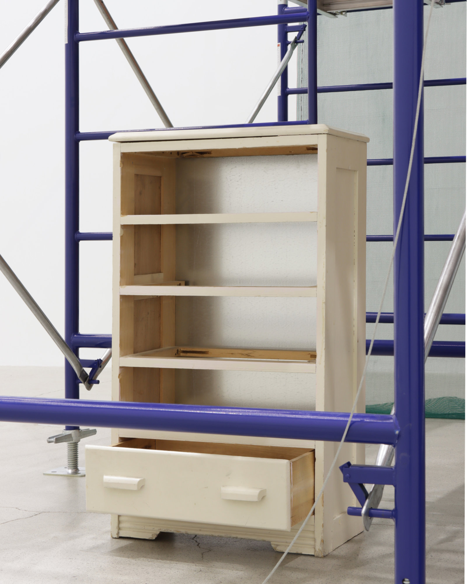 Duane Linklater, rebuiltresource_1, 2024, dresser, steel, 37 x 21 x 18 in. (94 x 53 x 46 cm)