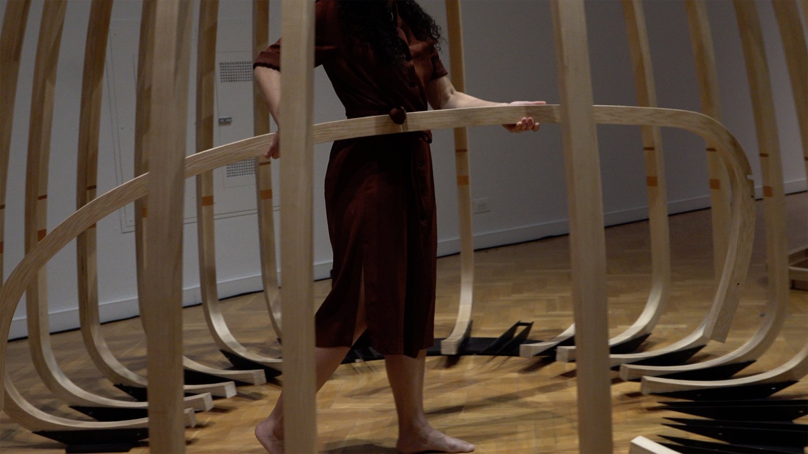 Tanya Lukin Linklater, A song, a felt structure: We are putting ourselves back together again, 2019, site-specific performance. Performance documentation, ...and other such stories, Chicago Architecture Biennial, USA, 2019