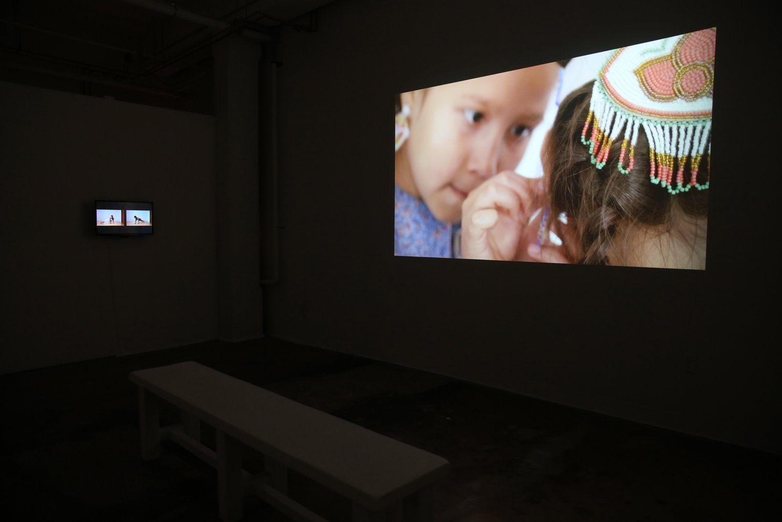 Tanya Lukin Linklater, The treaty is in the body, 2017, single-channel video, 12 minutes, 21 seconds. Installation view, Slay All Day, ma ma gallery, Toronto, Canada, 2018