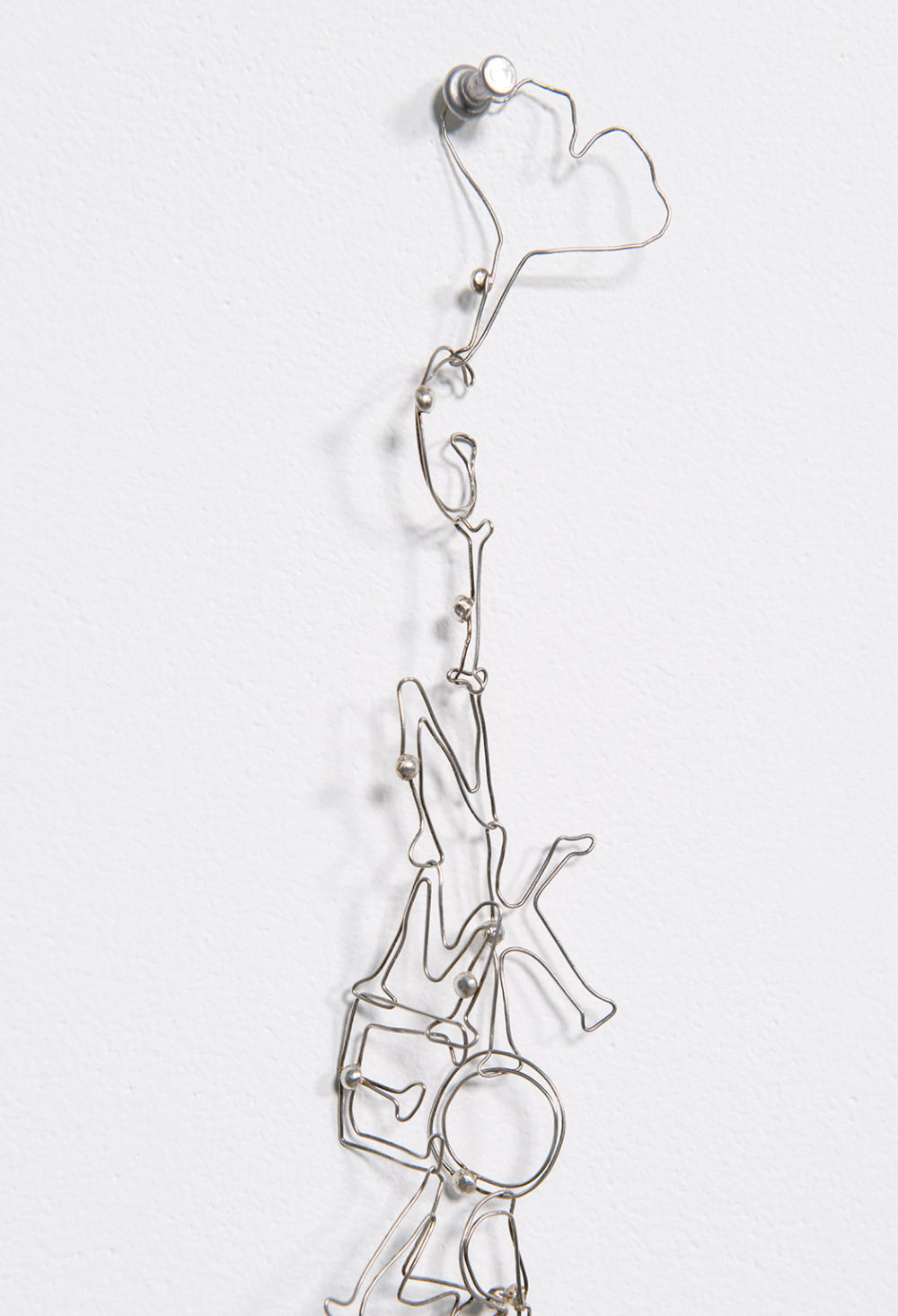 Christina Mackie, Gingko biloba memory tree (The confusion part III) (detail), 2012, silver chain, 21 x 2 x 2 in. (53 x 5 x 4 cm) by 