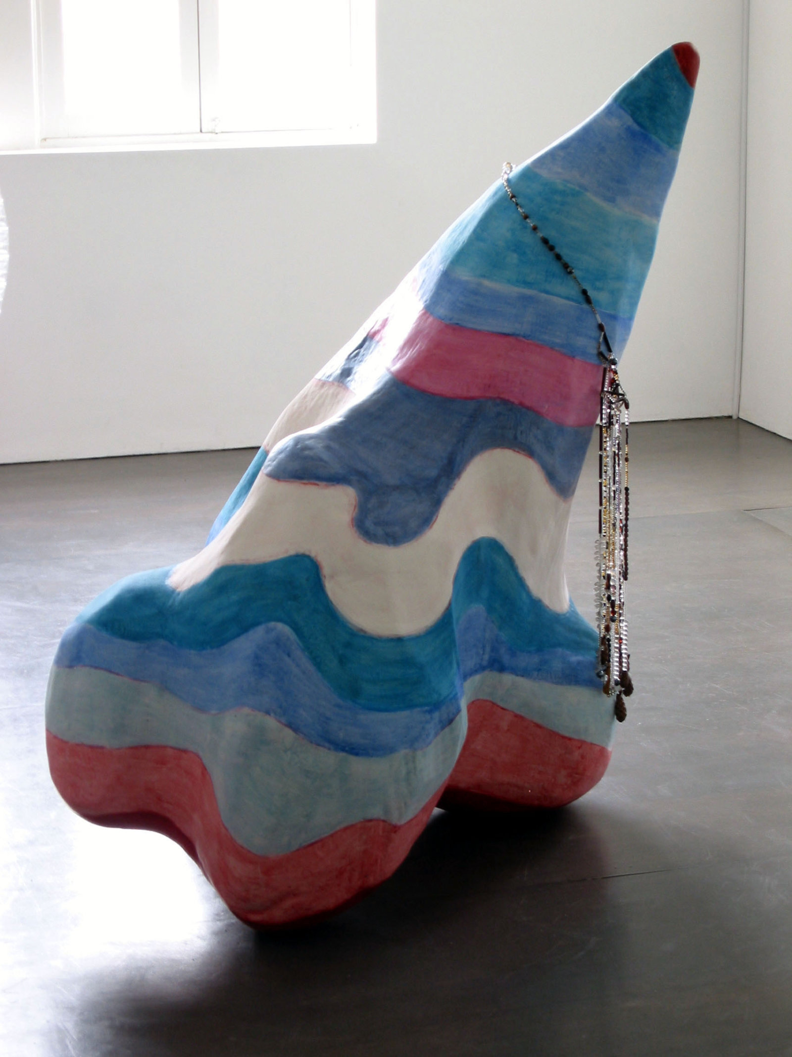 Christina Mackie, Spirit of the planet Saturn, 2003, gesso, paint, beads, 59 x 59 x 31 in. (150 x 150 x 80 cm)
