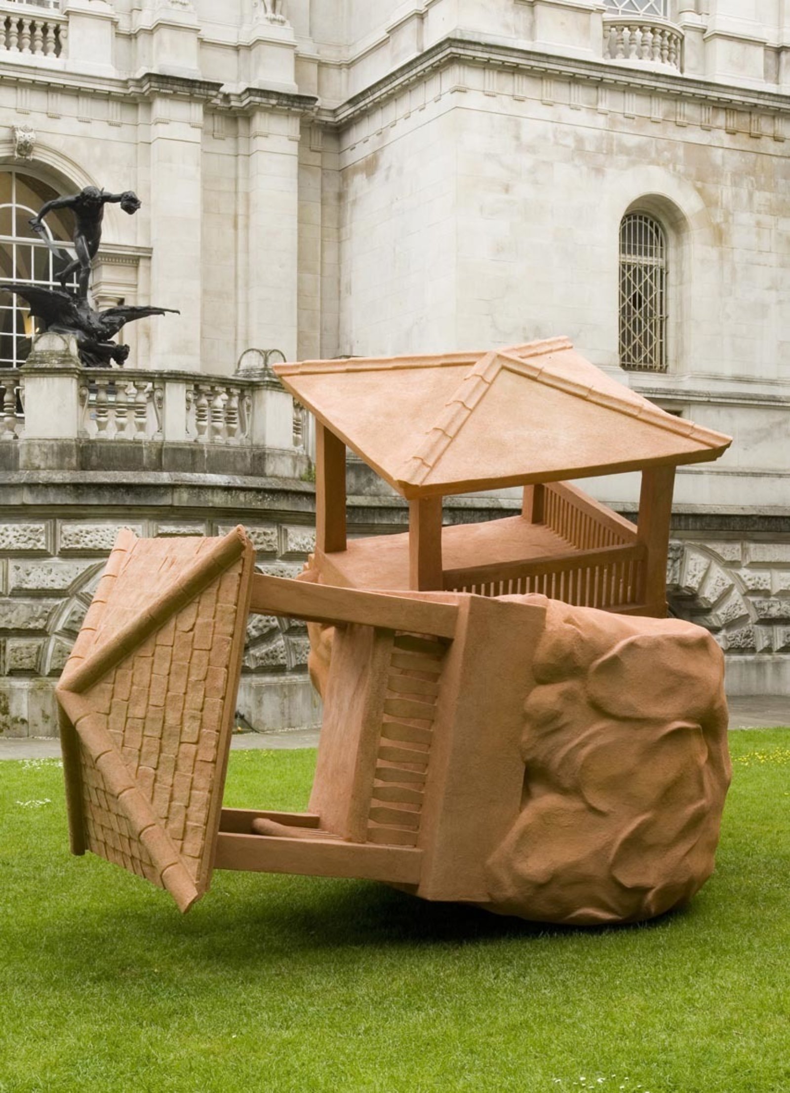 Christina Mackie, The Large Huts, 2007, steel, polystyrene, acrylic cement render, dimensions variable. Installation view, Art Now Sculpture Court, Tate Britain, London, UK