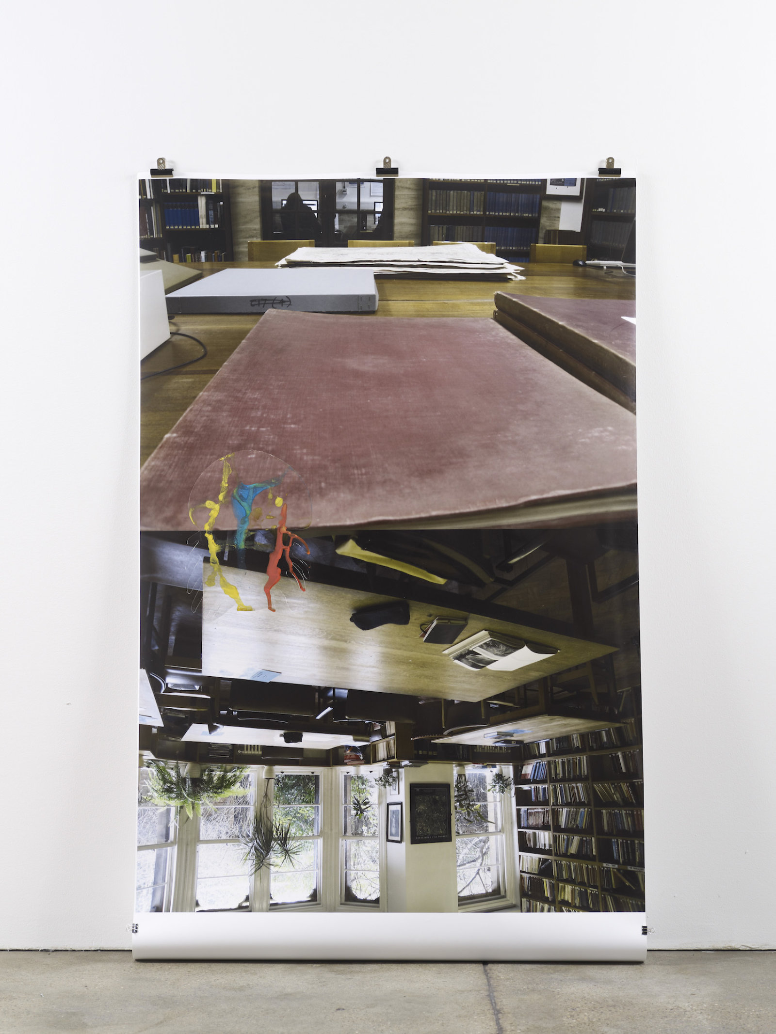 Christina Mackie, The Libraries 1, 2010, photoprint, watercolours, 69 x 41 in. (175 x 105 cm)