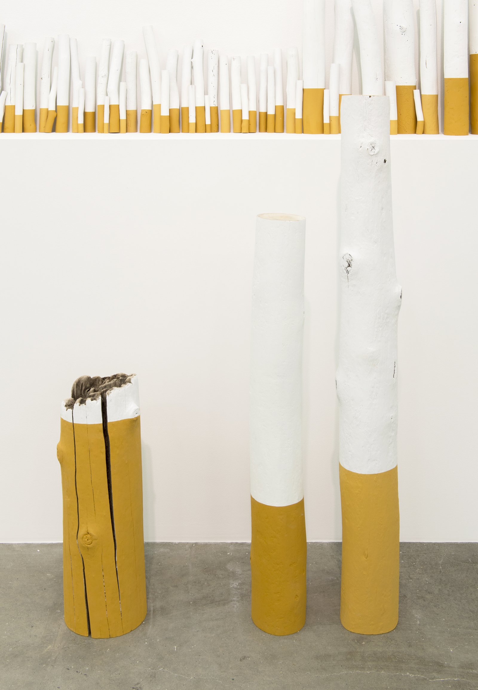 Liz Magor, The Rules (detail), 2012, wood, paint, 38 x 180 x 10 in. (97 x 457 x 25 cm) by Liz Magor