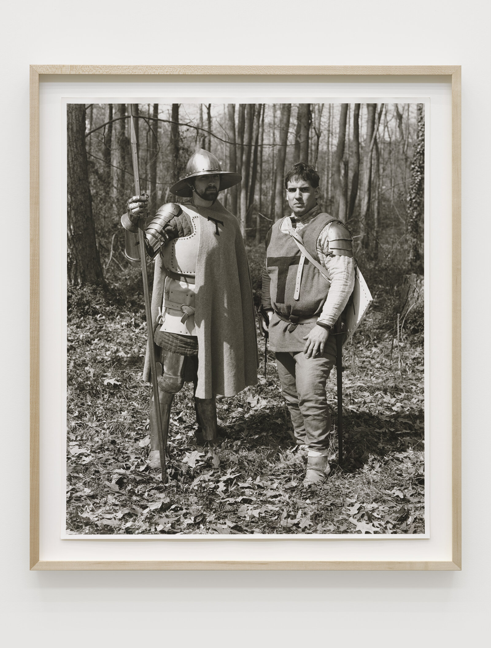 Liz Magor, A Pair - Medieval Knights, 1994, silver print, 27 x 24 in. (69 x 60 cm)