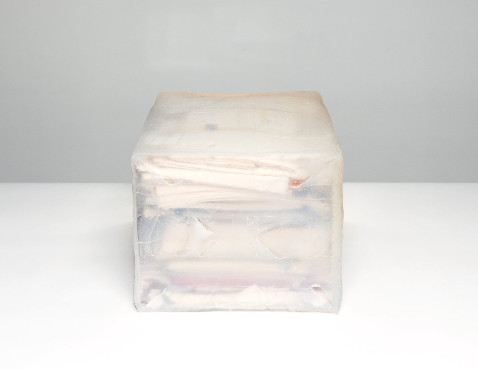 Liz Magor, All the Names II, 2014, silicone rubber, cotton textiles, paper, 11 x 17 x 13 in. (27 x 43 x 33 cm)