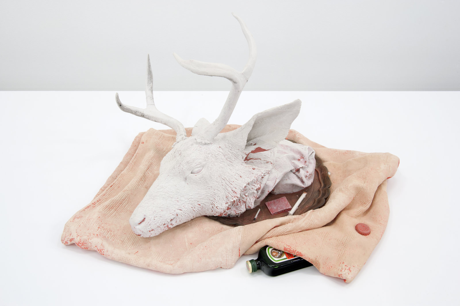 Liz Magor, Buck (Jagermeister), 2008, polymerized gypsum, liquor, 16 x 30 x 26 in. (41 x 76 x 66 cm)