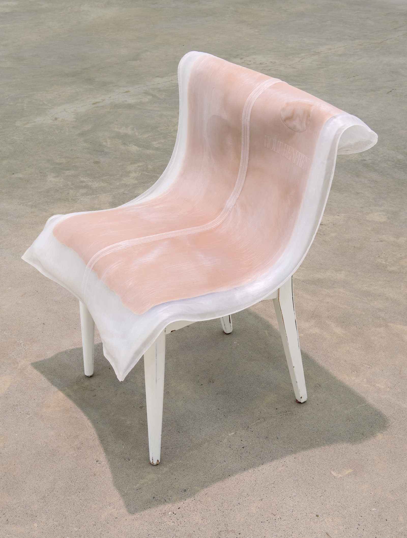 Liz Magor, Casual, 2012, platinum-cure silicone rubber, chair, 32 x 24 x 25 in. (80 x 61 x 64 cm)