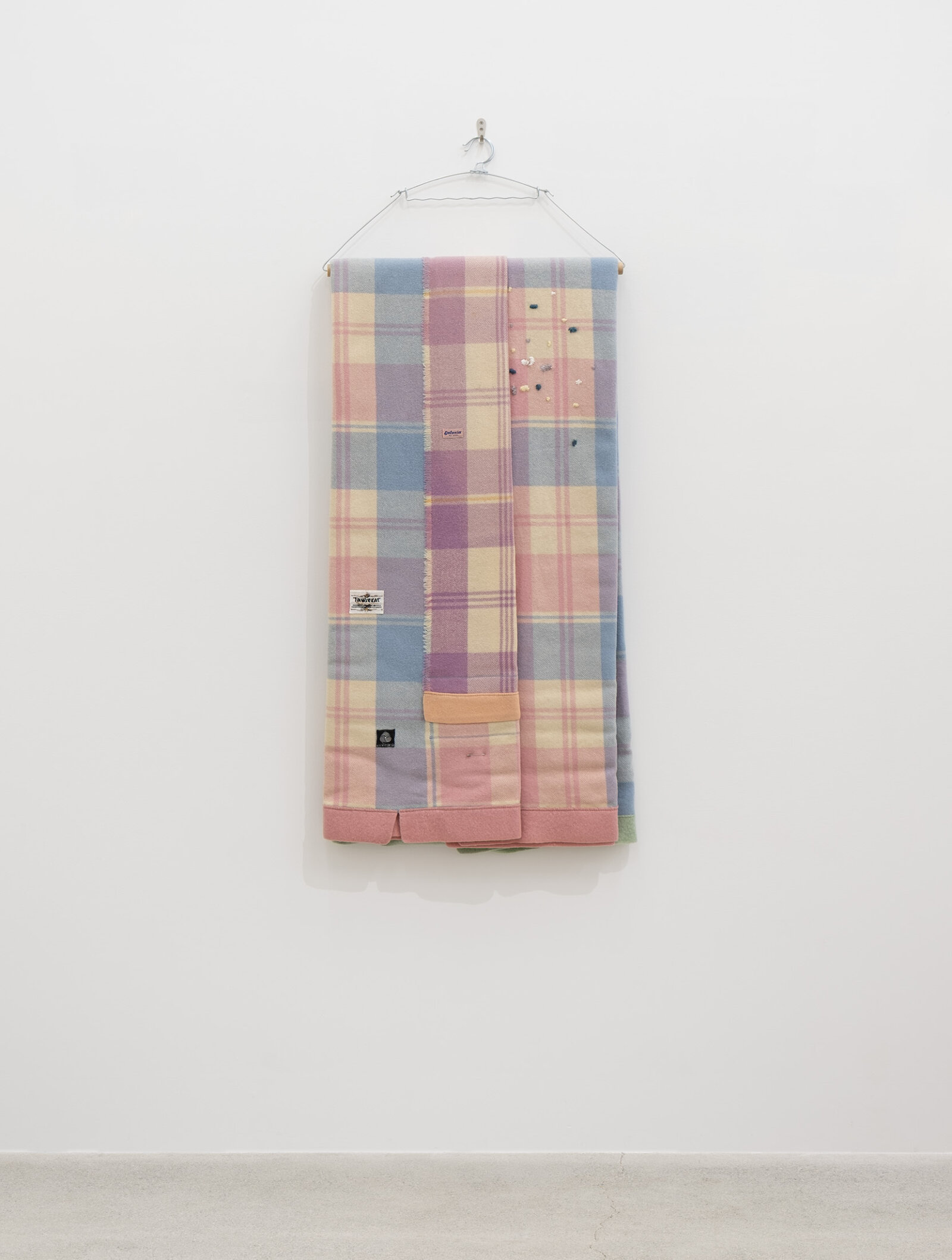 Liz Magor, Eatonia, 2011, wool, fabric, metal, thread, 57 x 24 x 2 in. (145 x 62 x 6 cm)