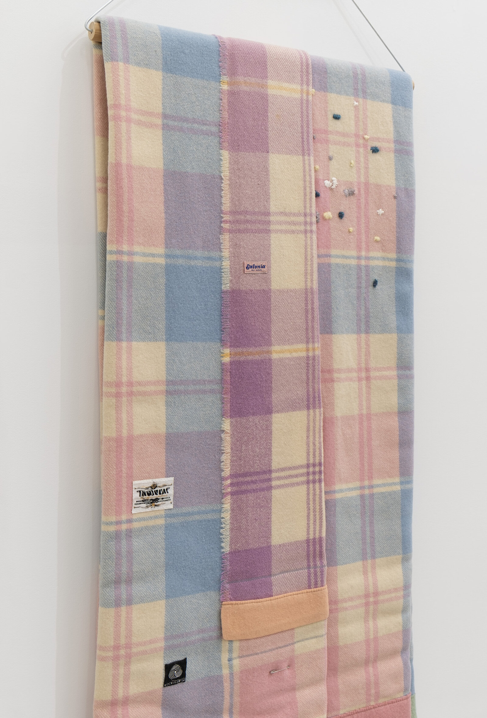 Liz Magor, Eatonia (detail), 2011, wool, fabric, metal, thread, 57 x 24 x 2 in. (145 x 62 x 6 cm)