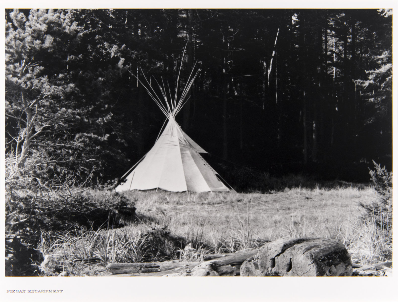 Liz Magor, Piegan Encampment from Field Work, 1989, selenium toned silver gelatin print, 16 x 20 in. (41 x 51 cm)