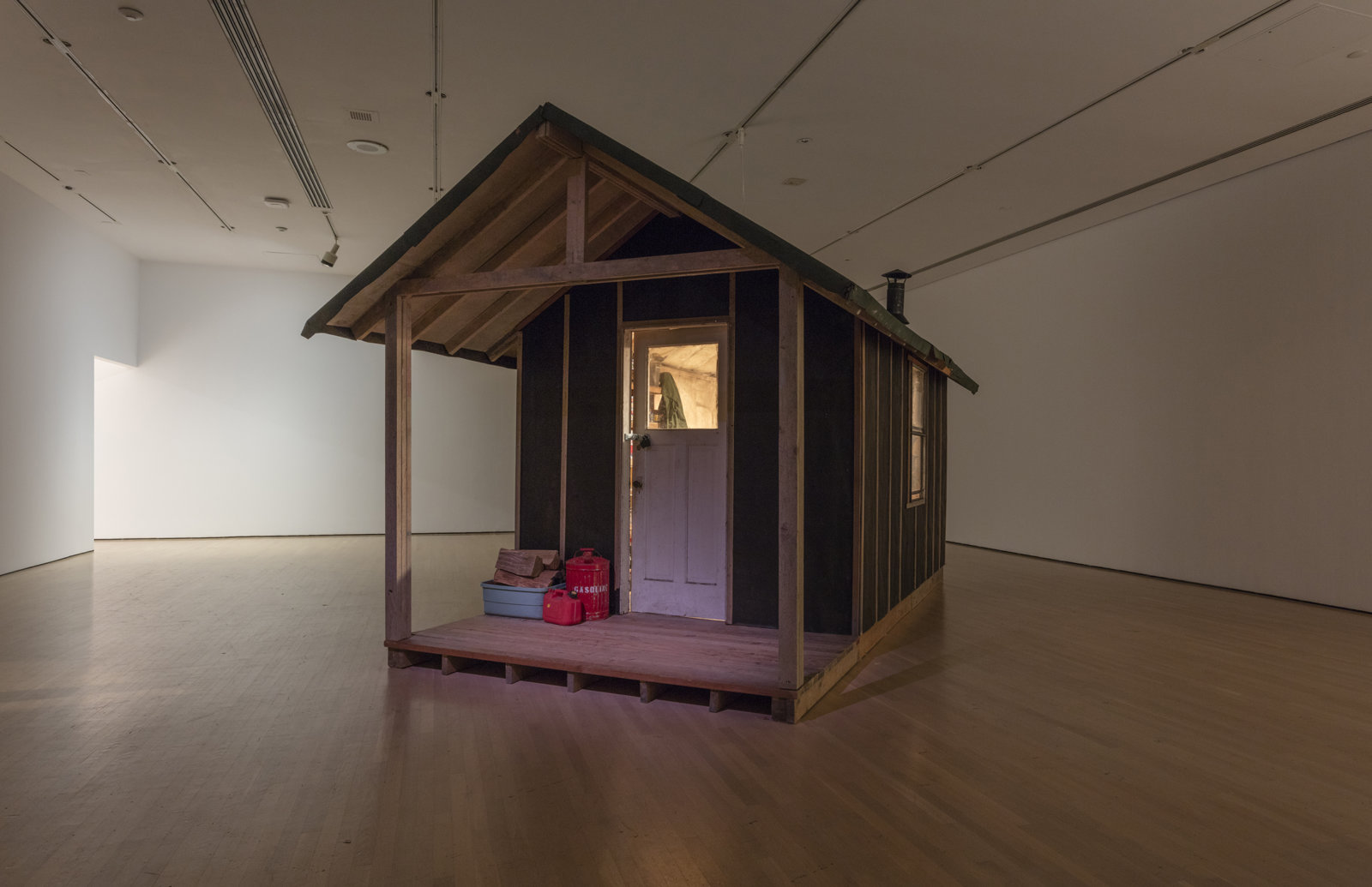 Liz Magor, Messenger, 1996–2002, wood, plaster, textile, found objects, dimensions variable