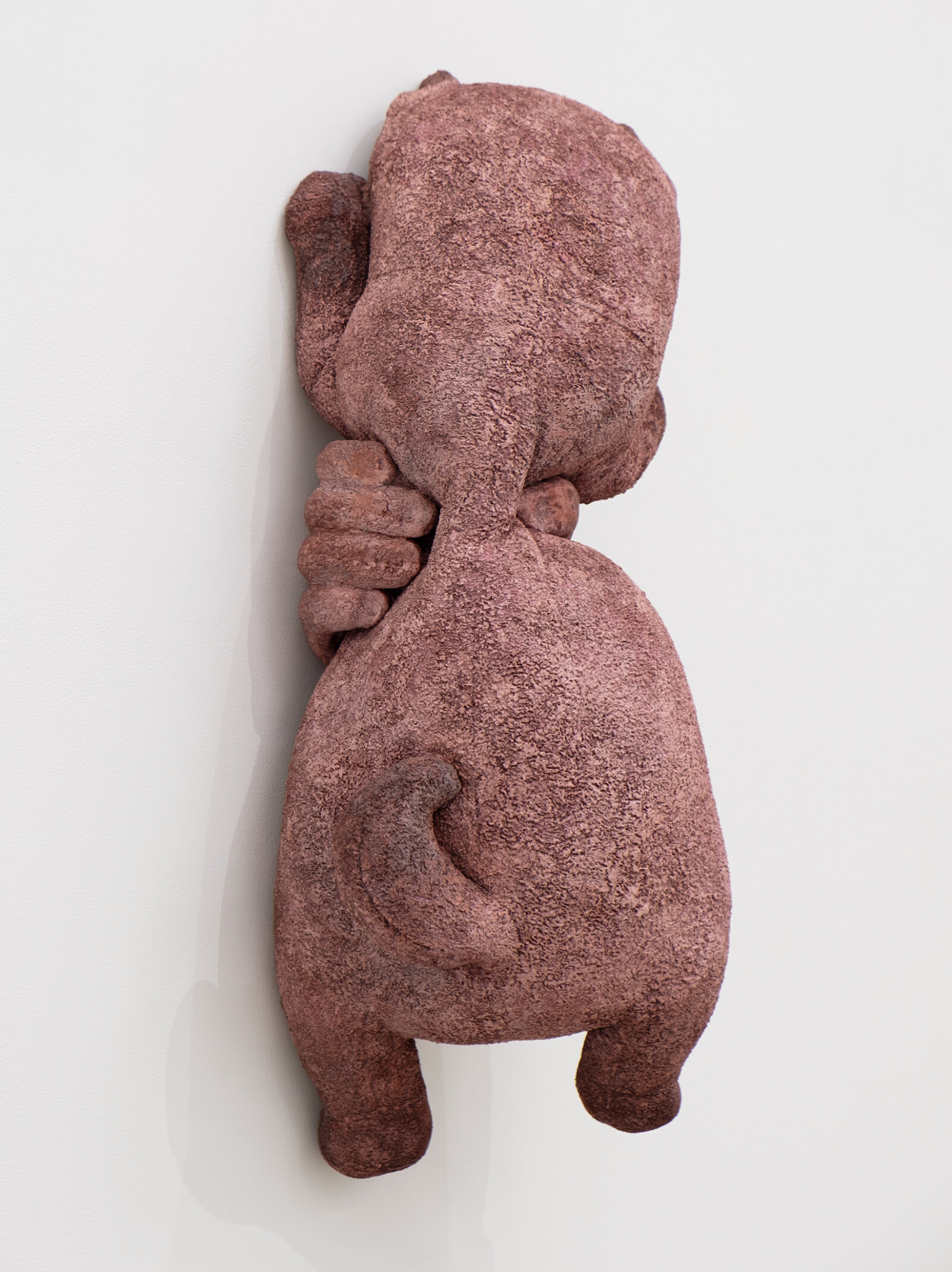 Liz Magor, PUNCH (potter’s pink), 2026, polymerized gypsum, 22 x 10 x 8 in. (56 x 25 x 19 cm)