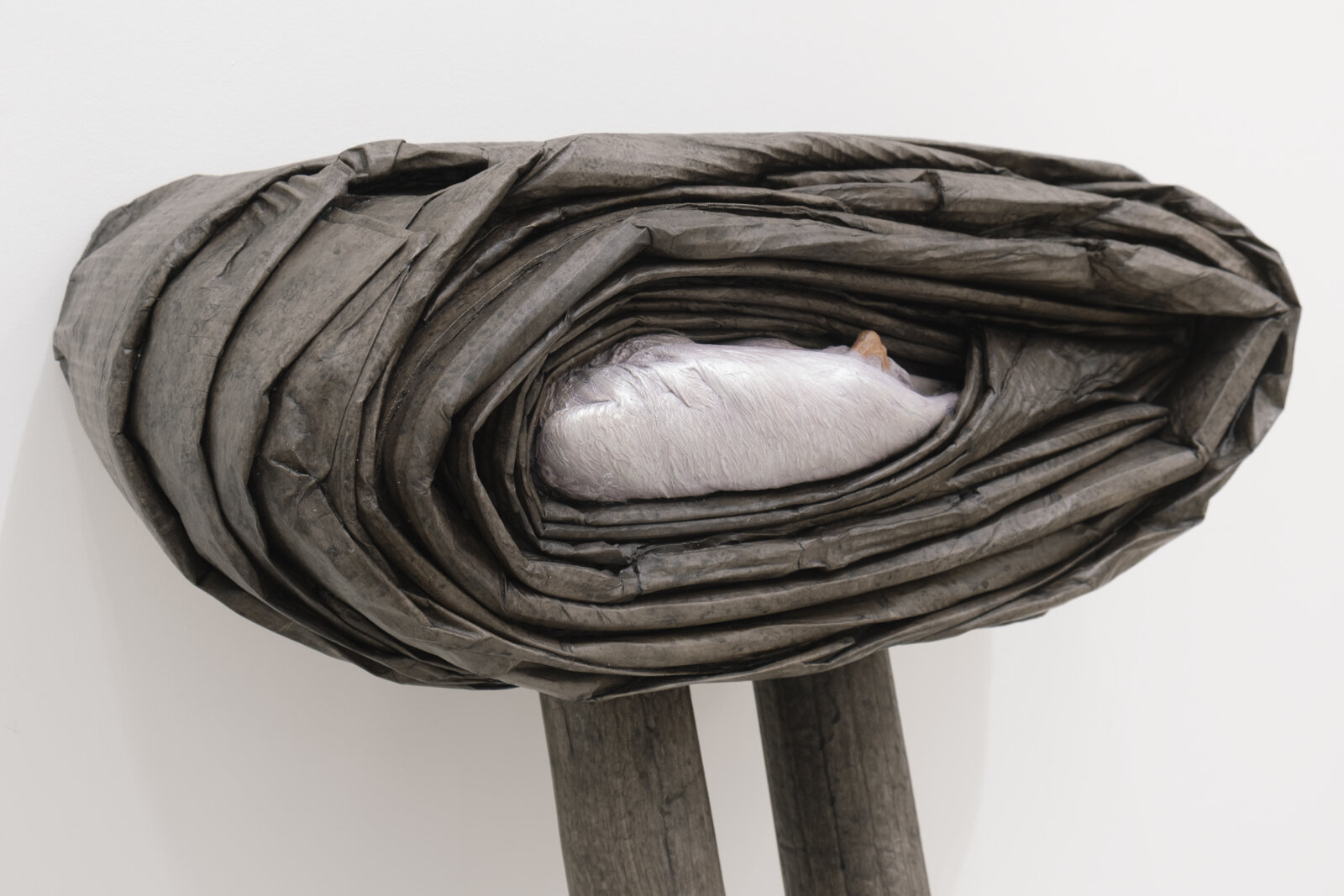 Liz Magor, Sequel (detail), 2024, pigmented polymerized gypsum, 47 x 28 x 13 in. (119 x 71 x 33 cm)