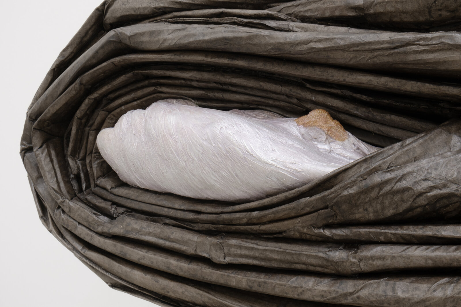 Liz Magor, Sequel (detail), 2024, pigmented polymerized gypsum, 47 x 28 x 13 in. (119 x 71 x 33 cm)
