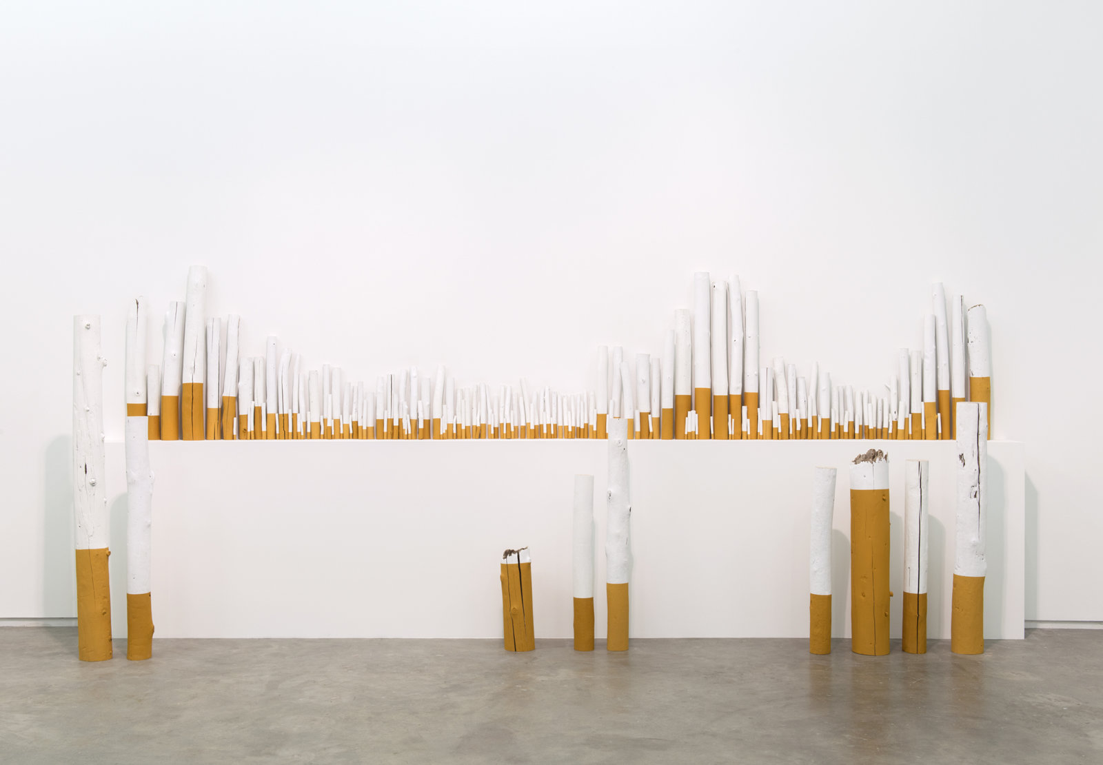 Liz Magor, The Rules, 2012, wood, paint, 38 x 180 x 10 in. (97 x 457 x 25 cm)
