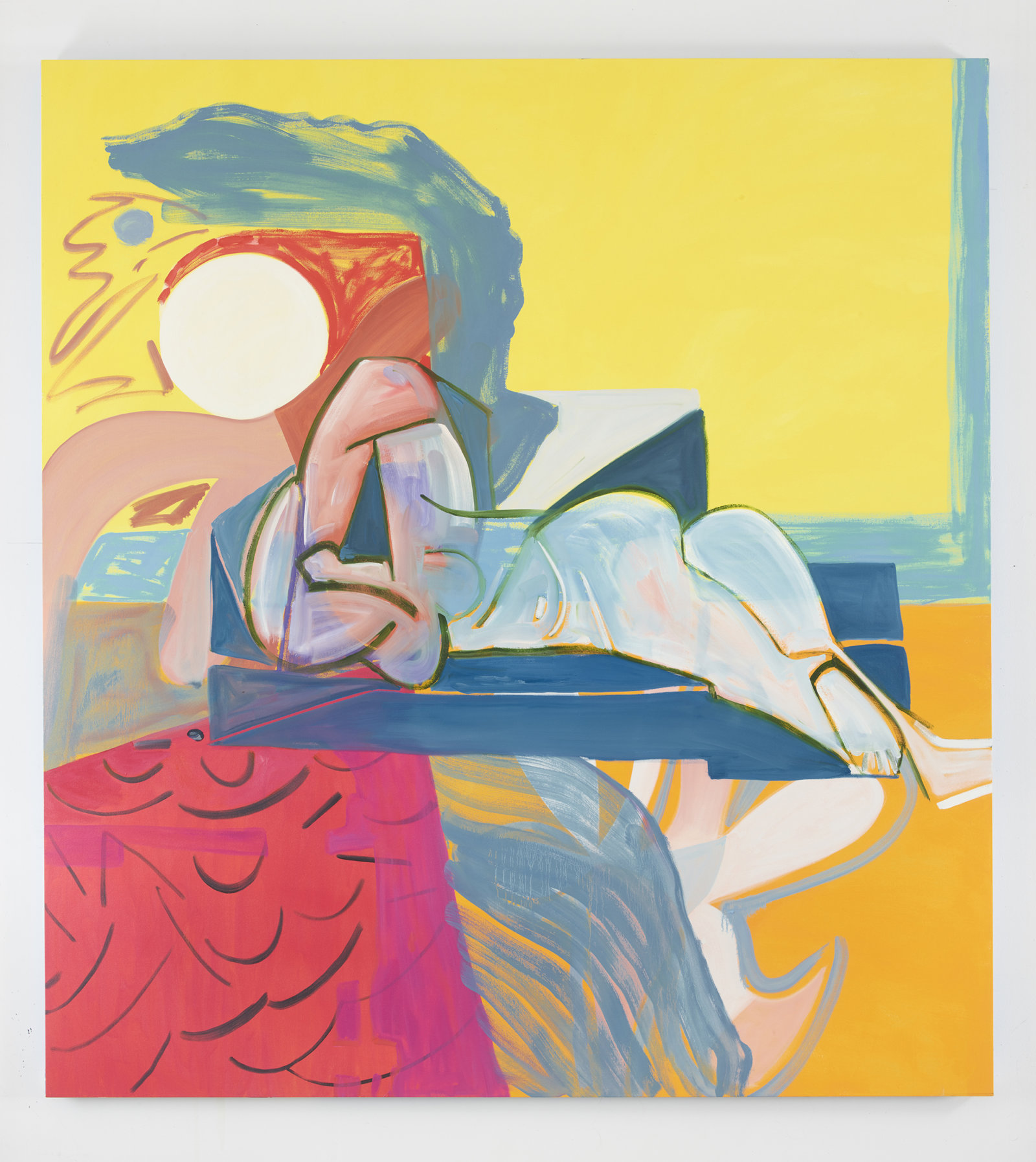 Elizabeth McIntosh, Batt's Rock, 2015, flashe and oil on canvas, 80 x 73 in. (203 x 185 cm)