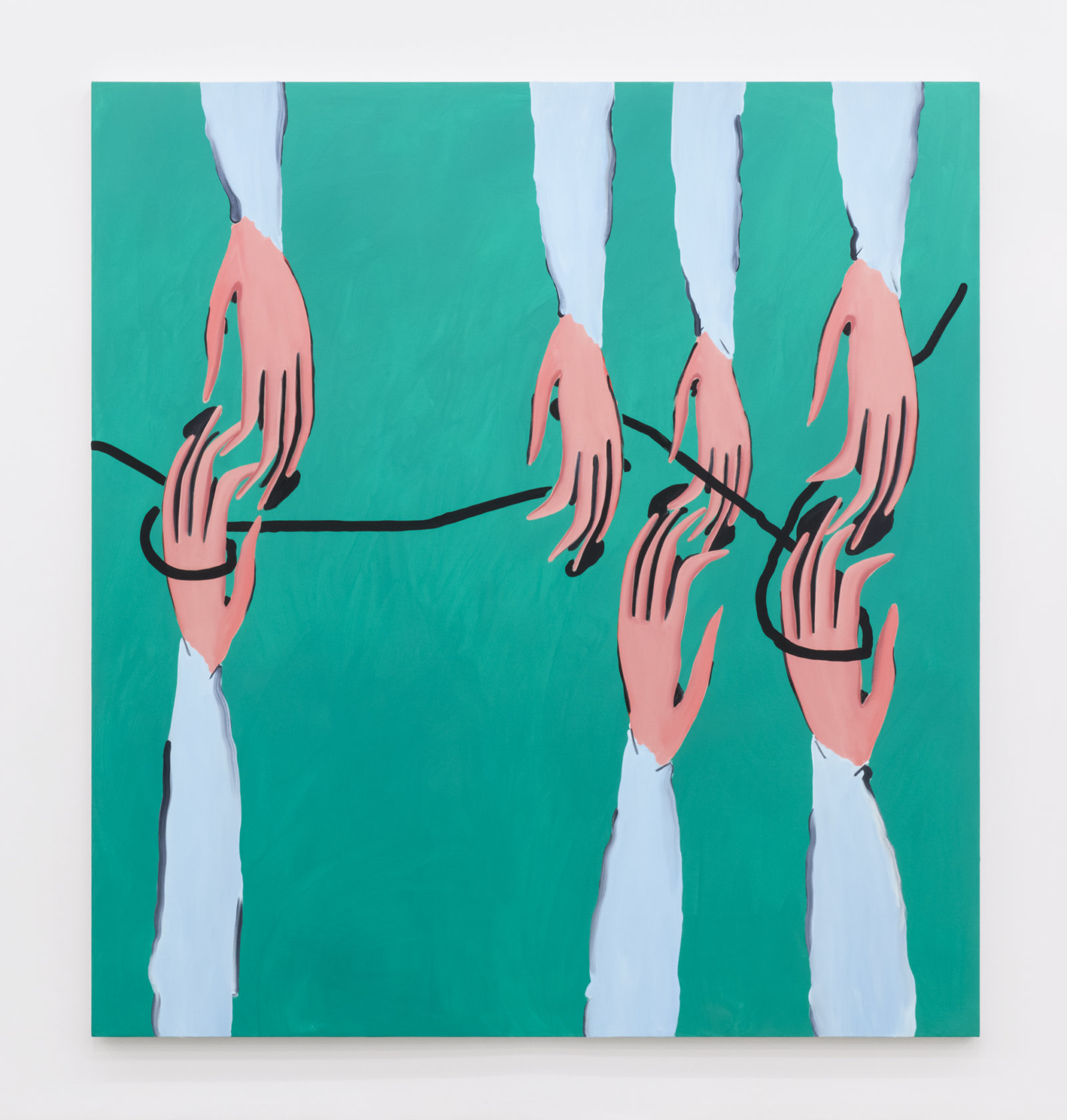 Elizabeth McIntosh, Green In, 2017, flashe and oil on canvas, 82 x 88 in. (207 x 222 cm) 