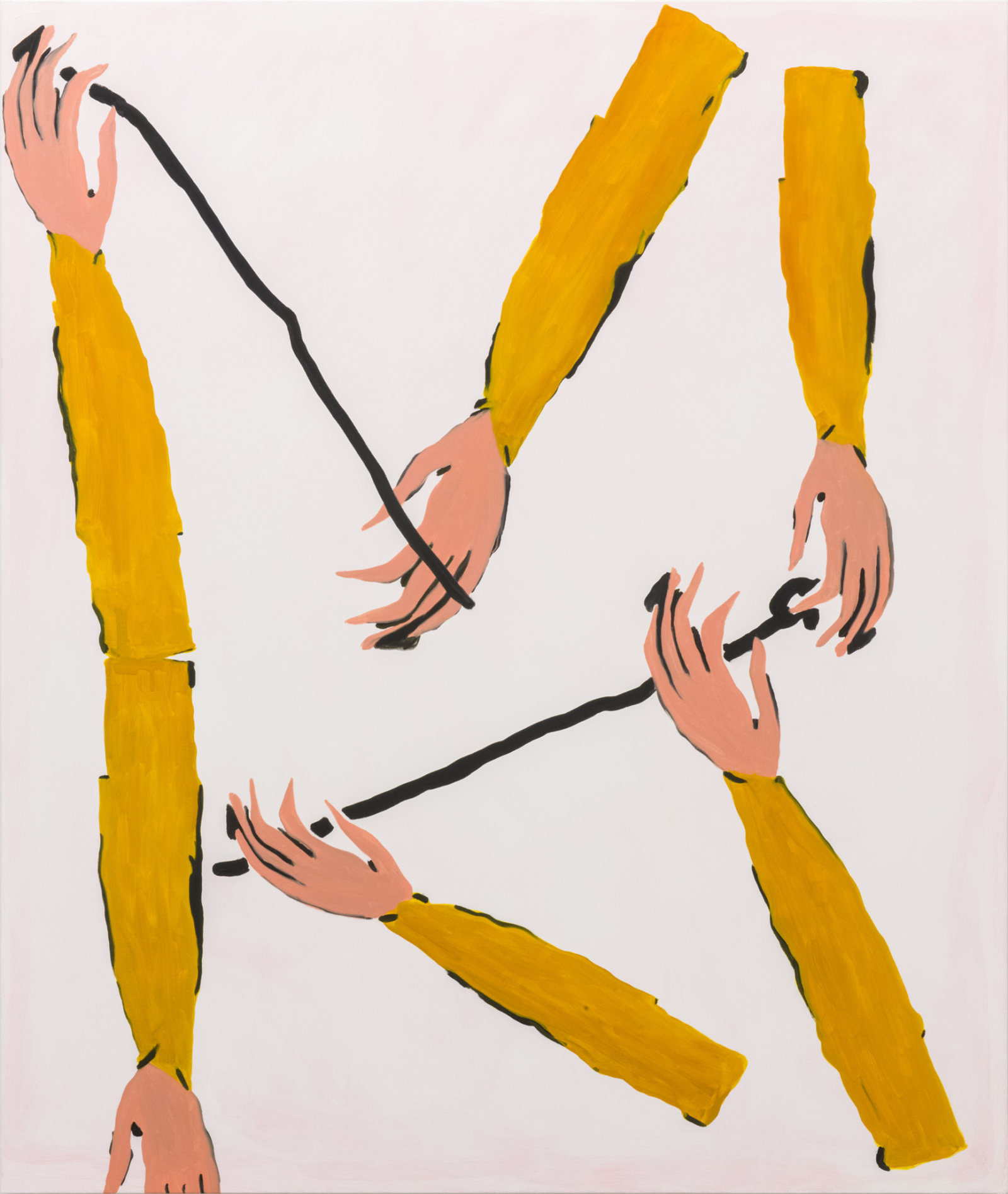 Elizabeth McIntosh, Hands Arms, 2016, flashe and oil on canvas, 69 x 58 in. (173 x 147 cm)