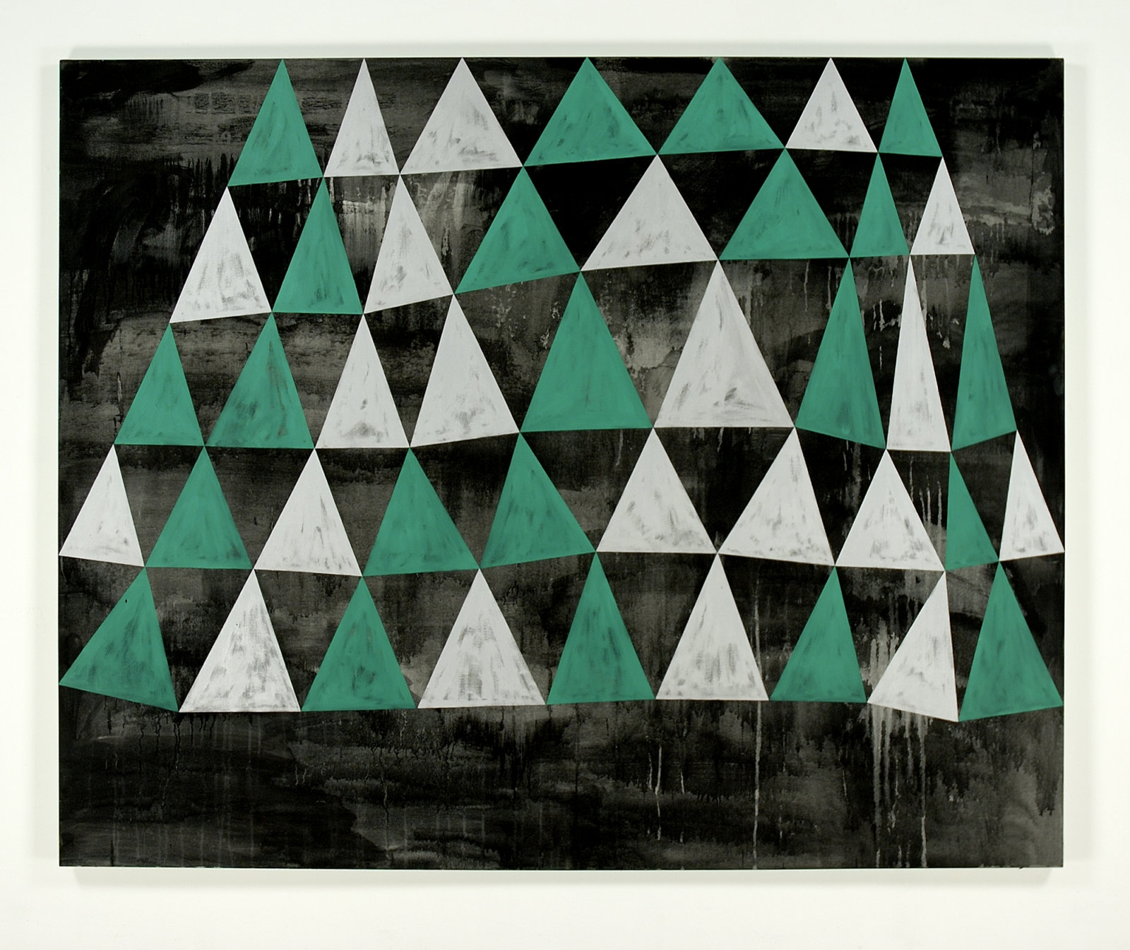 Elizabeth McIntosh, Untitled (Silver and Green), 2006, oil on canvas, 72 x 90 in. (183 x 229 cm)